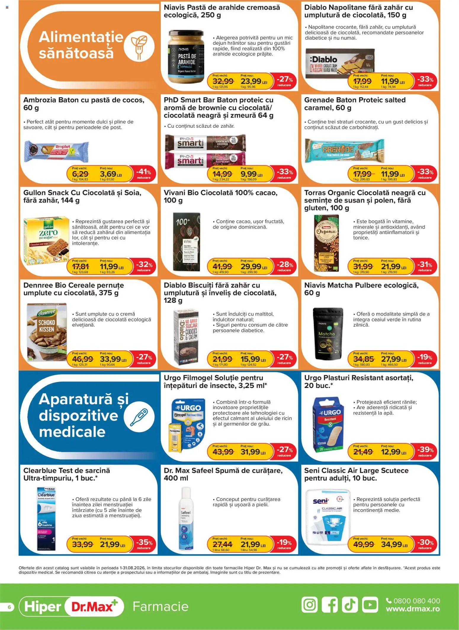 Noul catalog Dr.Max – valabil de la 01.08.2026 | Pagină: 6 | Produse: Cremă, Cereale, Scutece, Zahăr