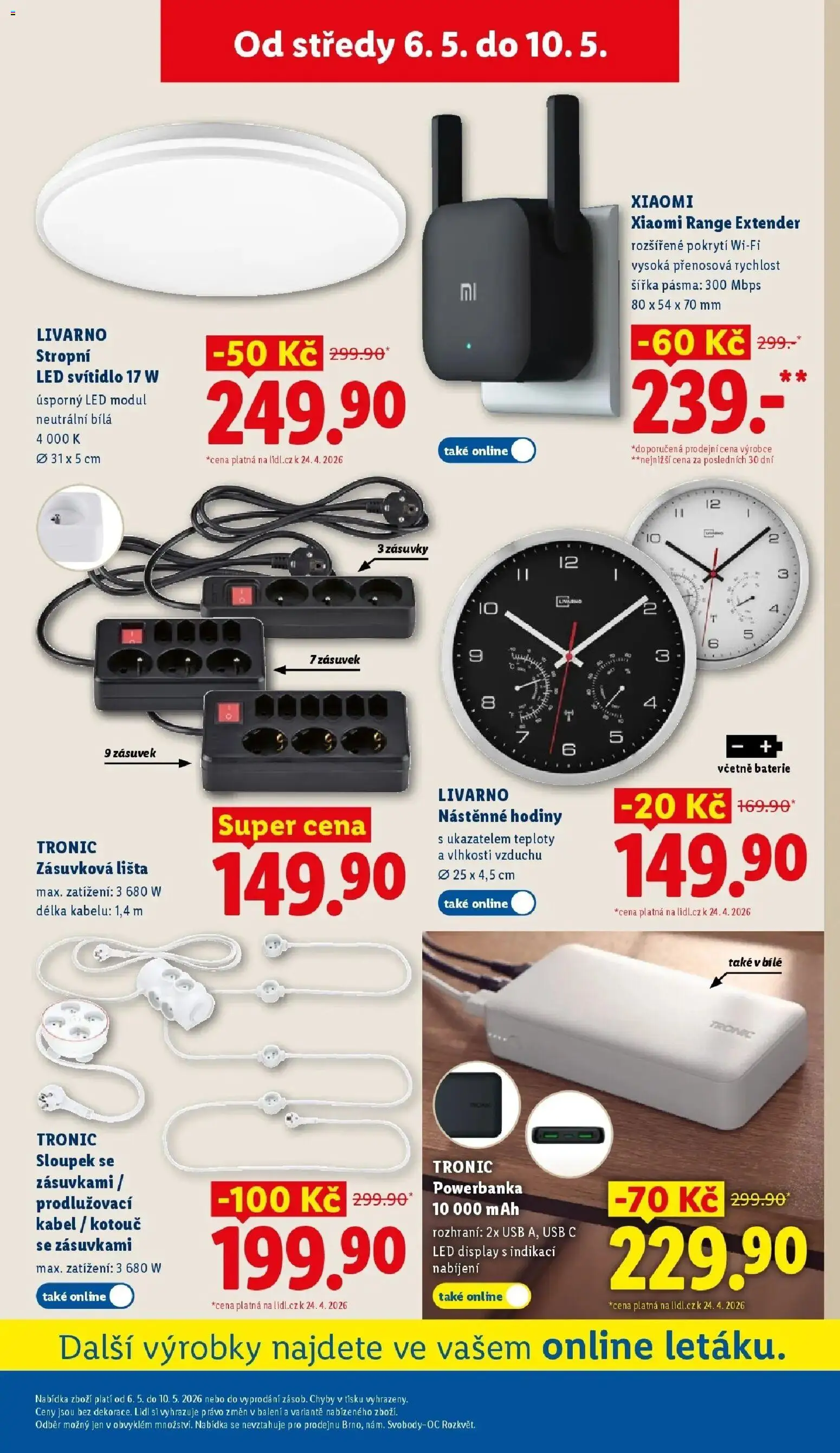 Lidl aktuální leták od 06.05.2026 | Strana: 35 | Produkty: Powerbanka, Xiaomi, Prodlužovací kabel, Baterie