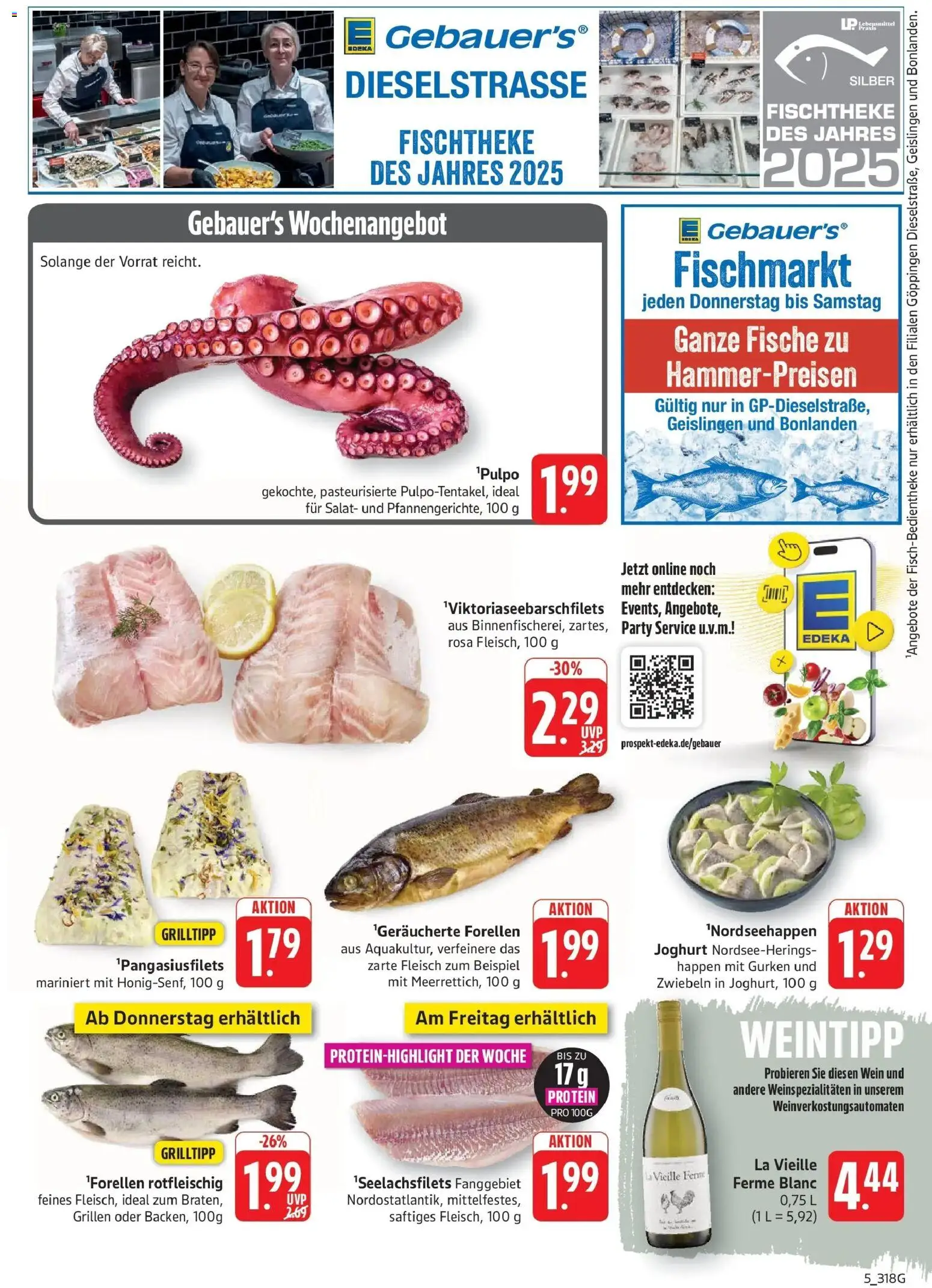 E center Prospekt Eislingen (ab 24.08.2026) zum Blättern | Seite: 5 | Produkte: Joghurt, Wein, Gurken, Salat
