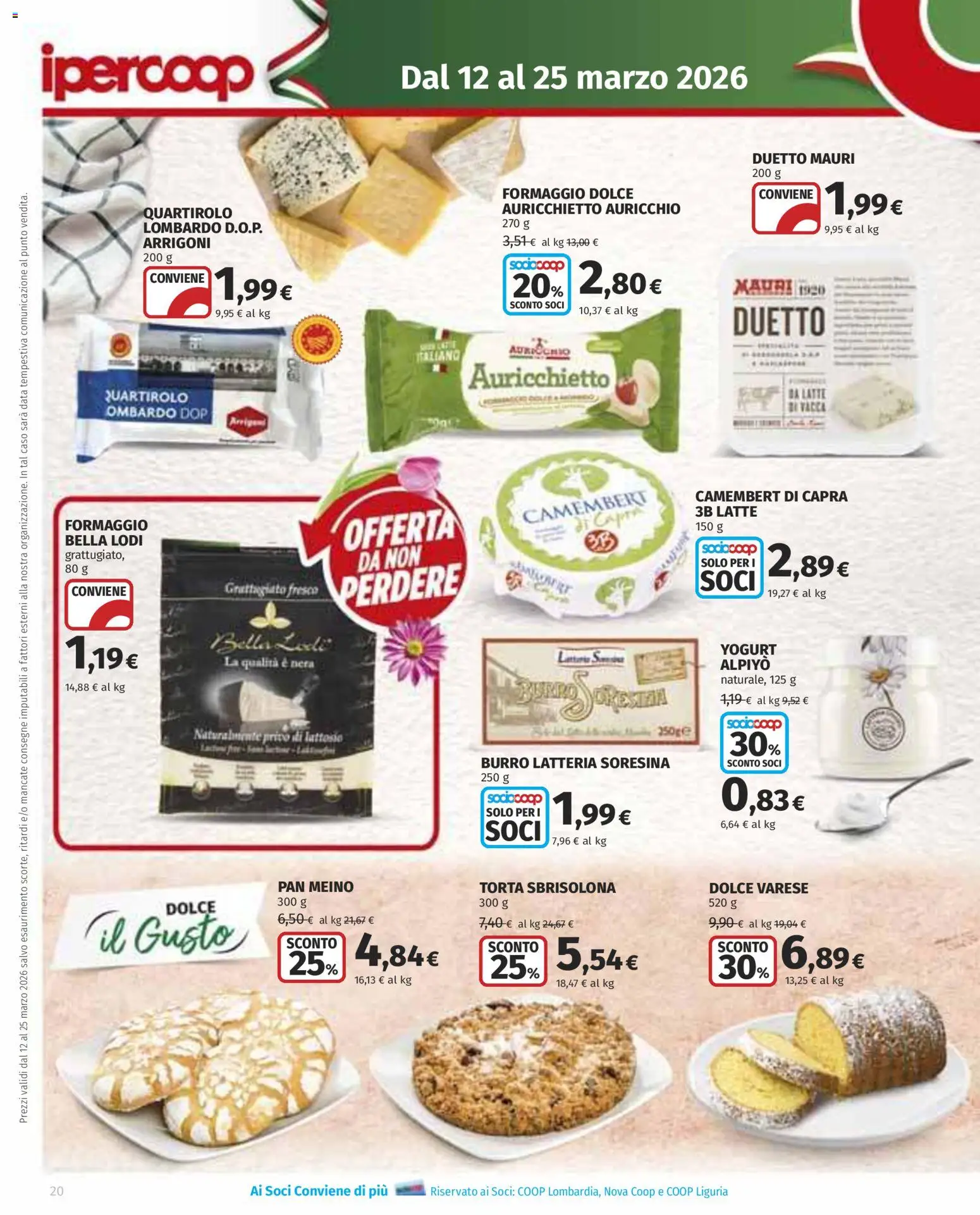 Volantino Ipercoop del 12.03.2026 | Pagina: 20 | Prodotti: Yogurt, Latte, Burro, Data