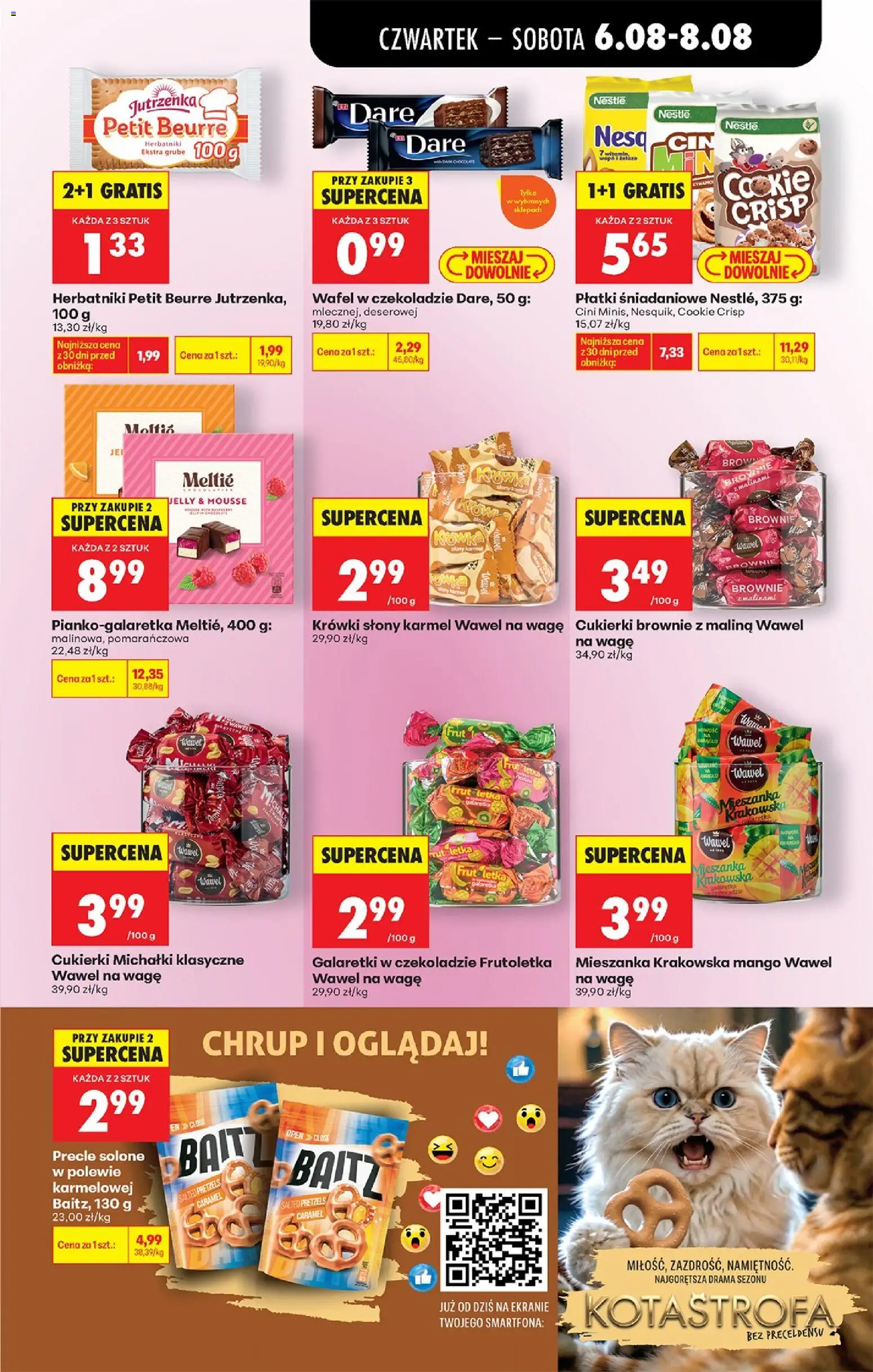 Biedronka gazetka od czwartku od 06.08.2026 | Strona: 71 | Produkty: Mieszanka krakowska, Herbatniki, Brownie, Cukierki