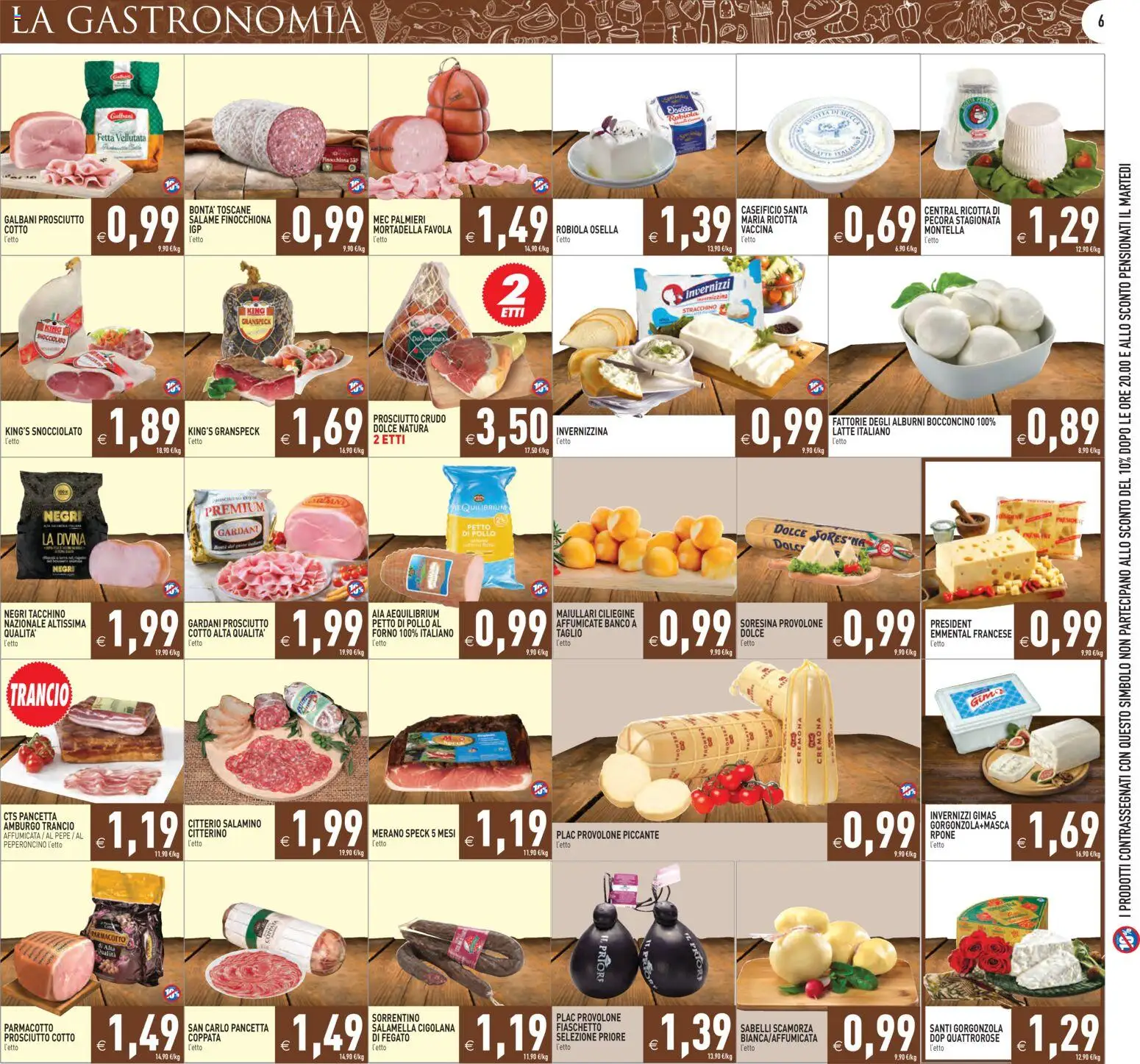 Volantino PIM Supermercati del 29.04.2026 | Pagina: 6 | Prodotti: Prosciutto Crudo, Salamella, Prosciutto, Letto