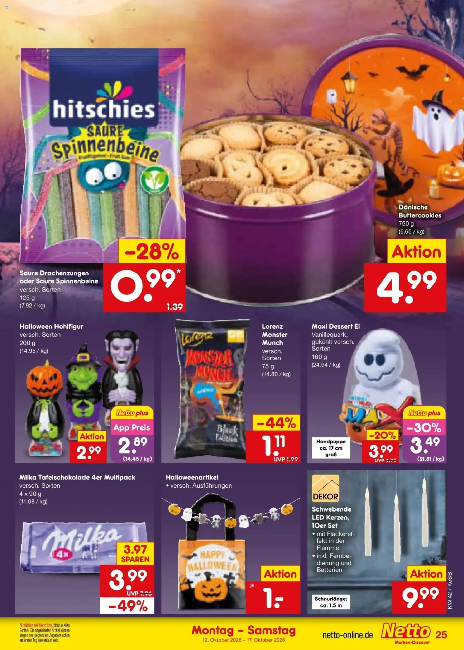 Netto Marken-Discount Prospekt Koblenz (ab 12.10.2026) » Angebote | Seite: 33 | Produkte: Batterien, Milka, Monster