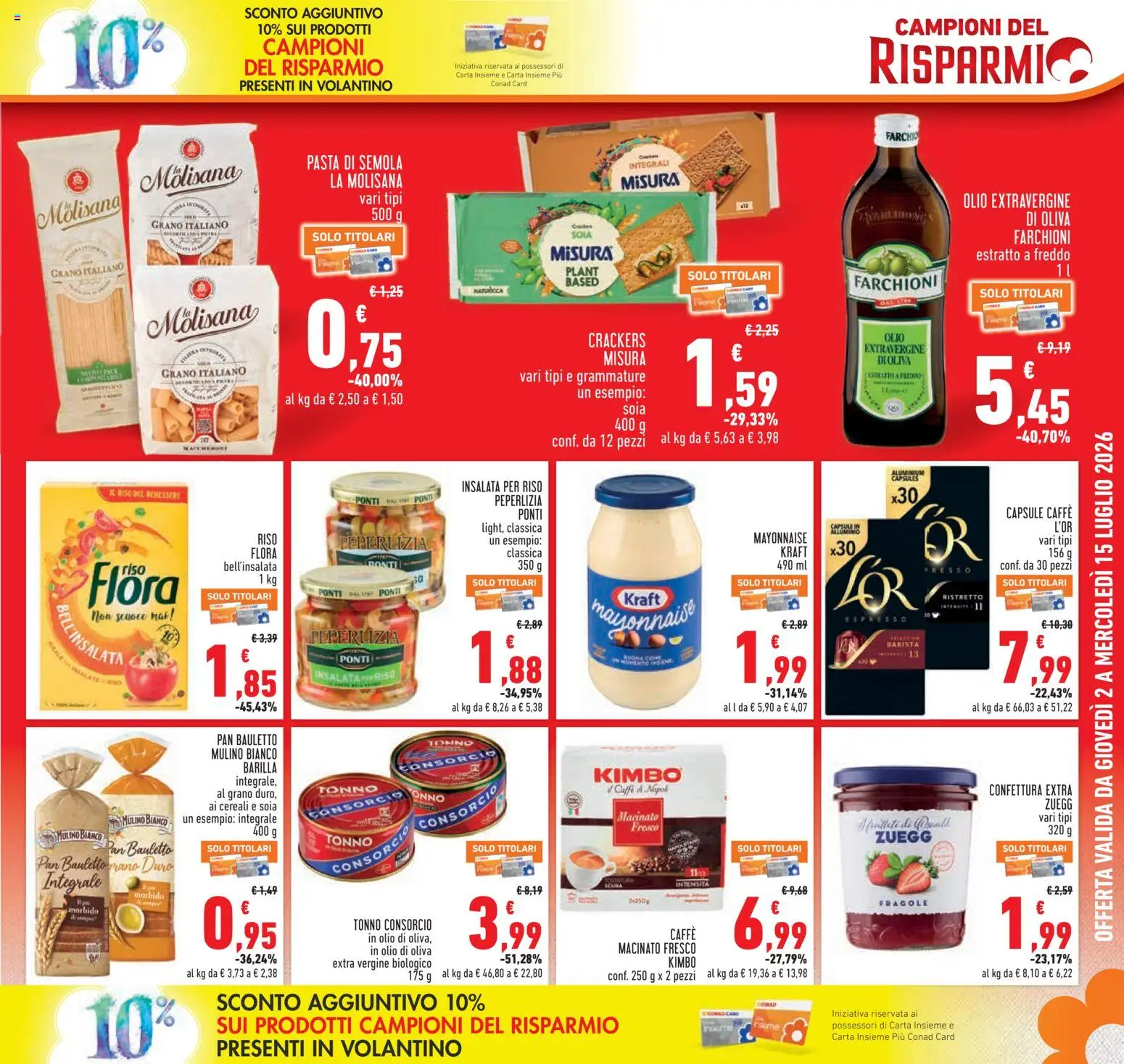 Volantino Conad del 02/07/2026 | Pagina: 3 | Prodotti: Fragole, Insalata, Olive, Tonno
