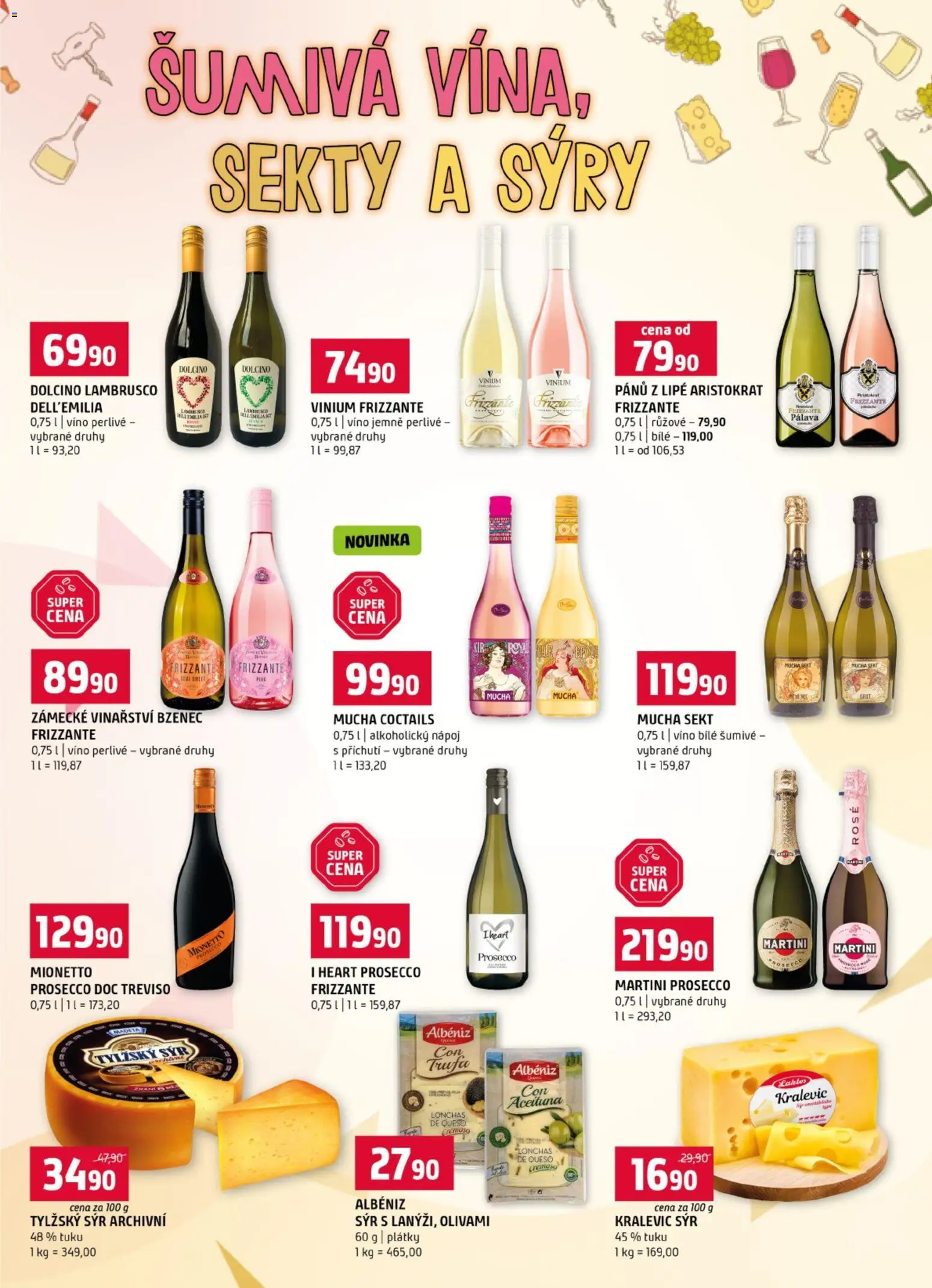 Terno leták od 02.09.2026 | Strana: 19 | Produkty: Víno, Frizzante, Sýry, Martini Prosecco