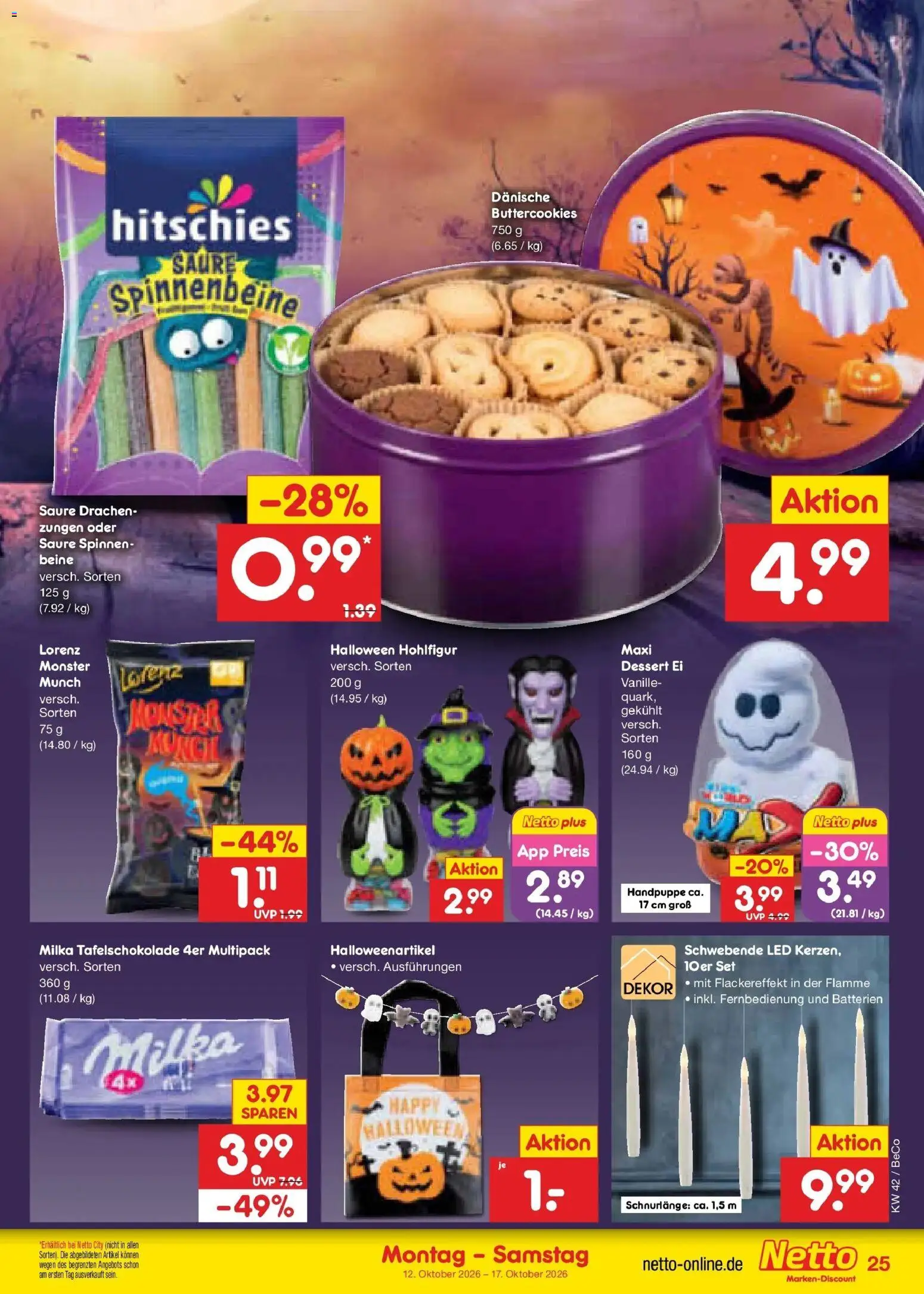 Netto Marken-Discount Prospekt Leipzig (ab 12.10.2026) » Angebote | Seite: 33 | Produkte: Batterien, Milka, Vanille, Monster