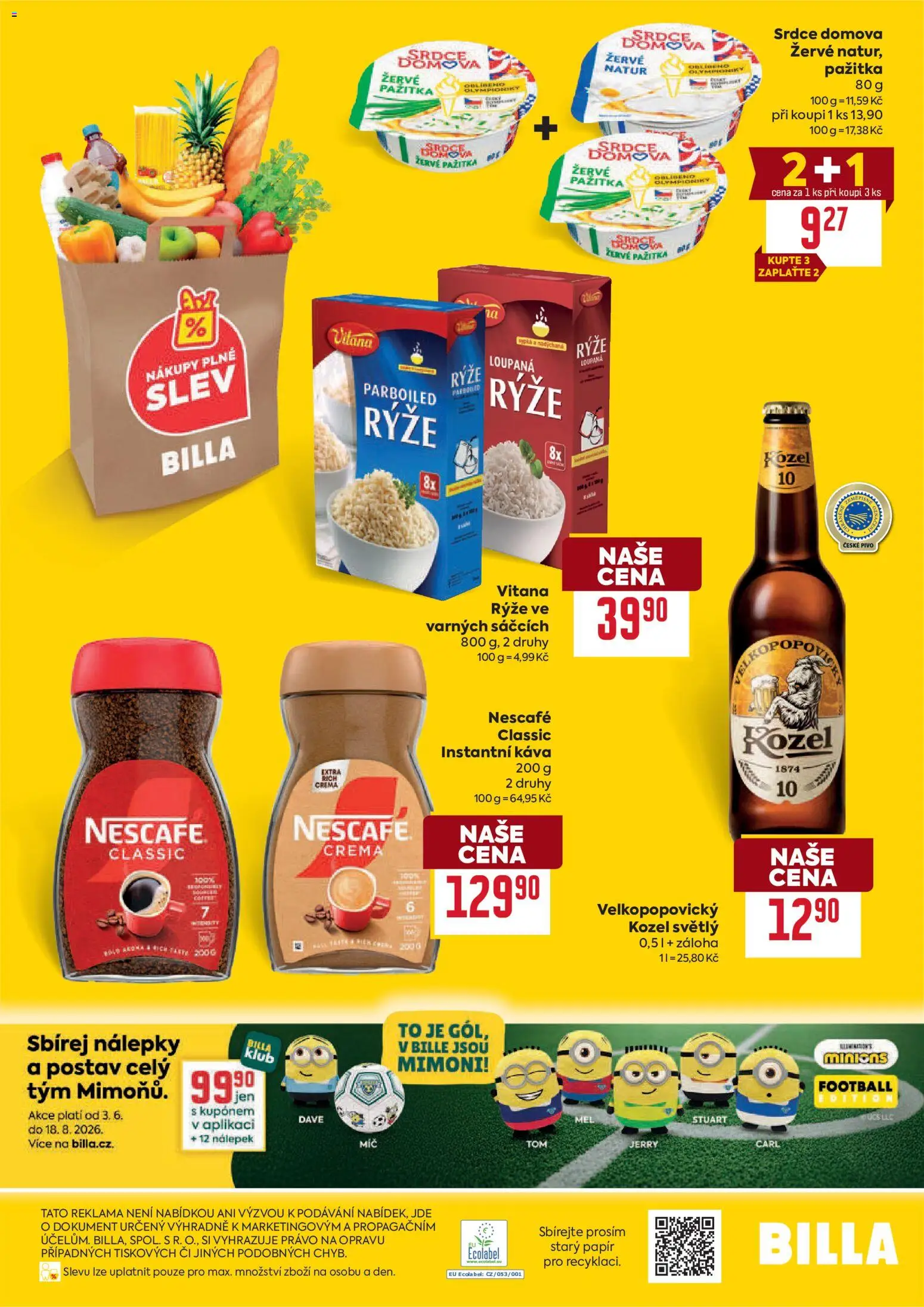 Billa leták - Speciální nabídka od 03.06.2026 | Strana: 2 | Produkty: Káva, Pivo, Nálepky, Crema