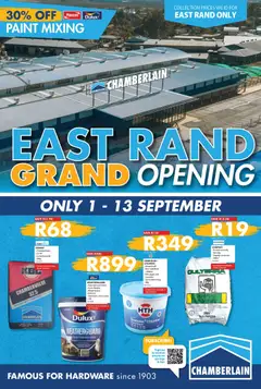 Chamberlain specials catalogue – valid from 01/09/2026