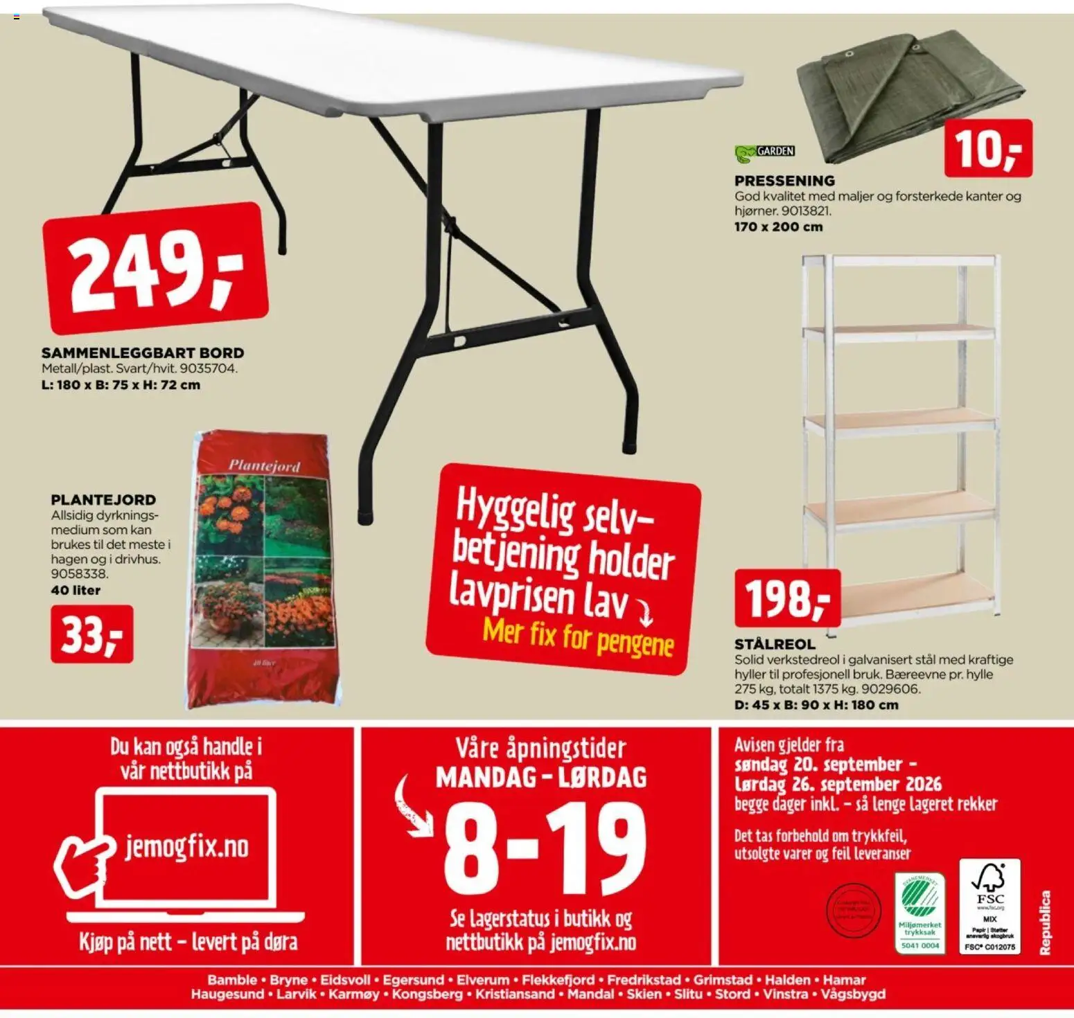{H1} | Side: 24 | Produkter: Plantejord, Bord, Hylle, Hyller