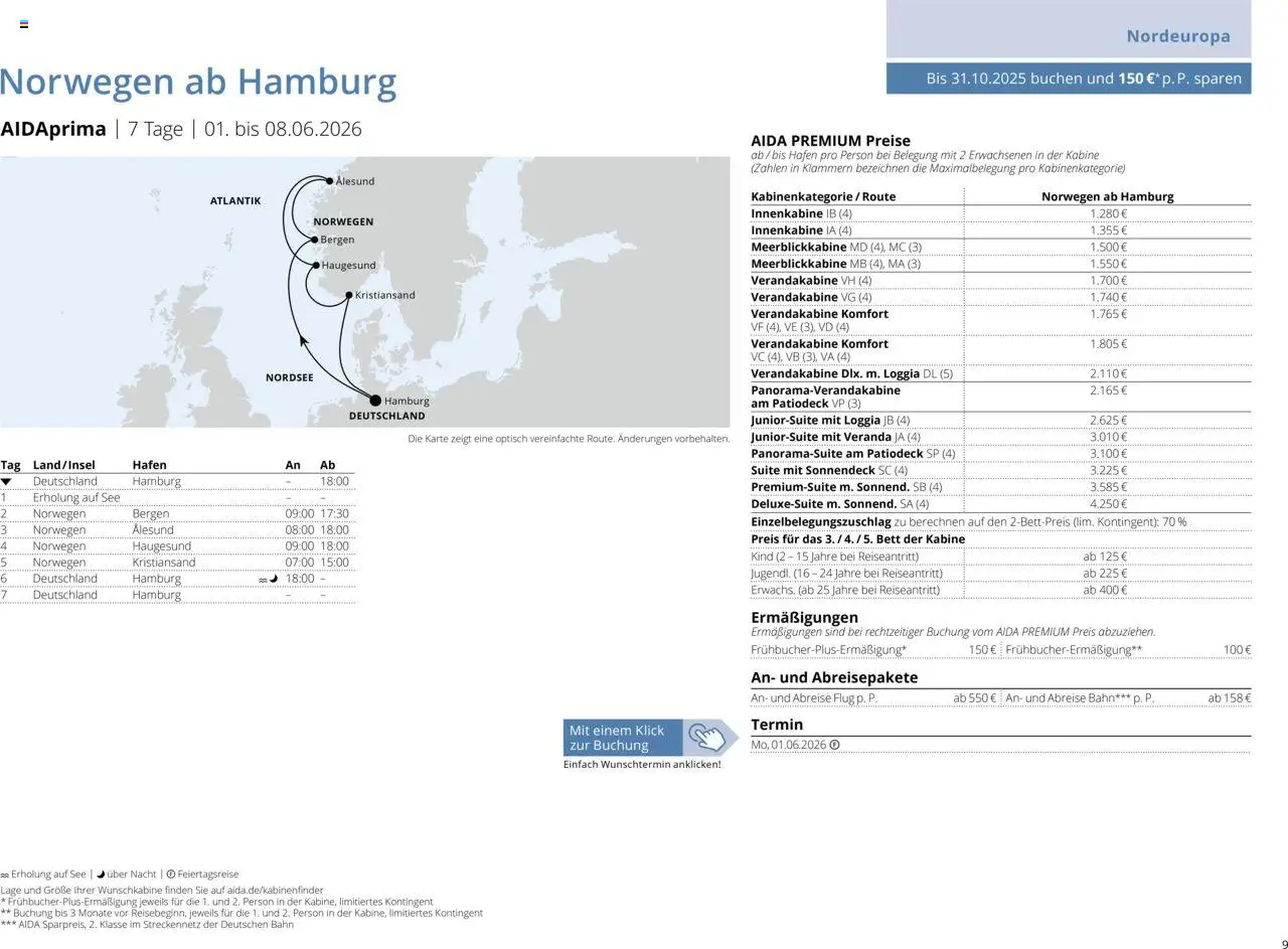 Aida Sommer 2026 – gültig ab 01.03.2026 | Seite: 9 | Produkte: Bett