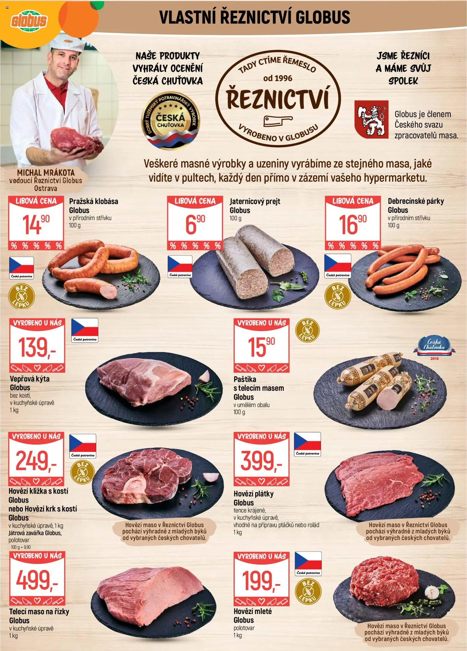 Globus leták - Ostrava od 06.05.2026 | Strana: 5 | Produkty: Hovězí, Párky, Klobása, Kýta