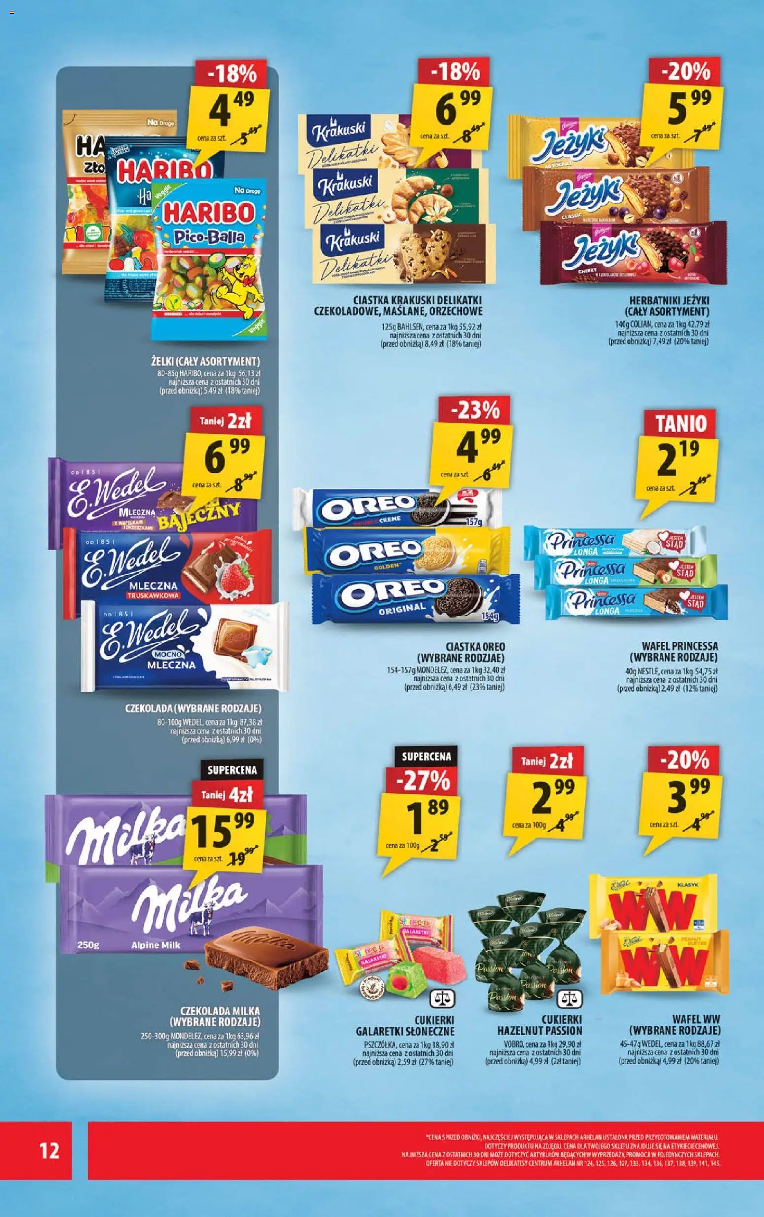 Arhelan gazetka od 24.04.2026 | Strona: 12 | Produkty: Delikatesy, Herbatniki, Ciastka Oreo, Czekolada