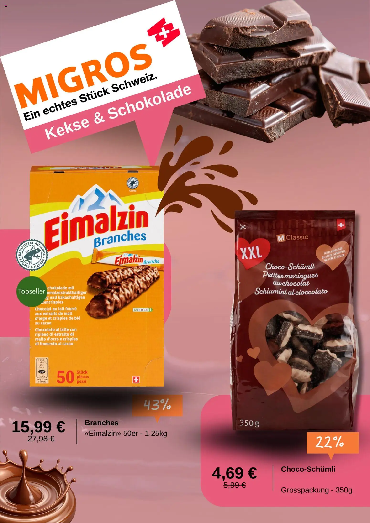 Migros Prospekt – gültig ab 21.07.2026 | Seite: 2 | Produkte: Schokolade, Kekse