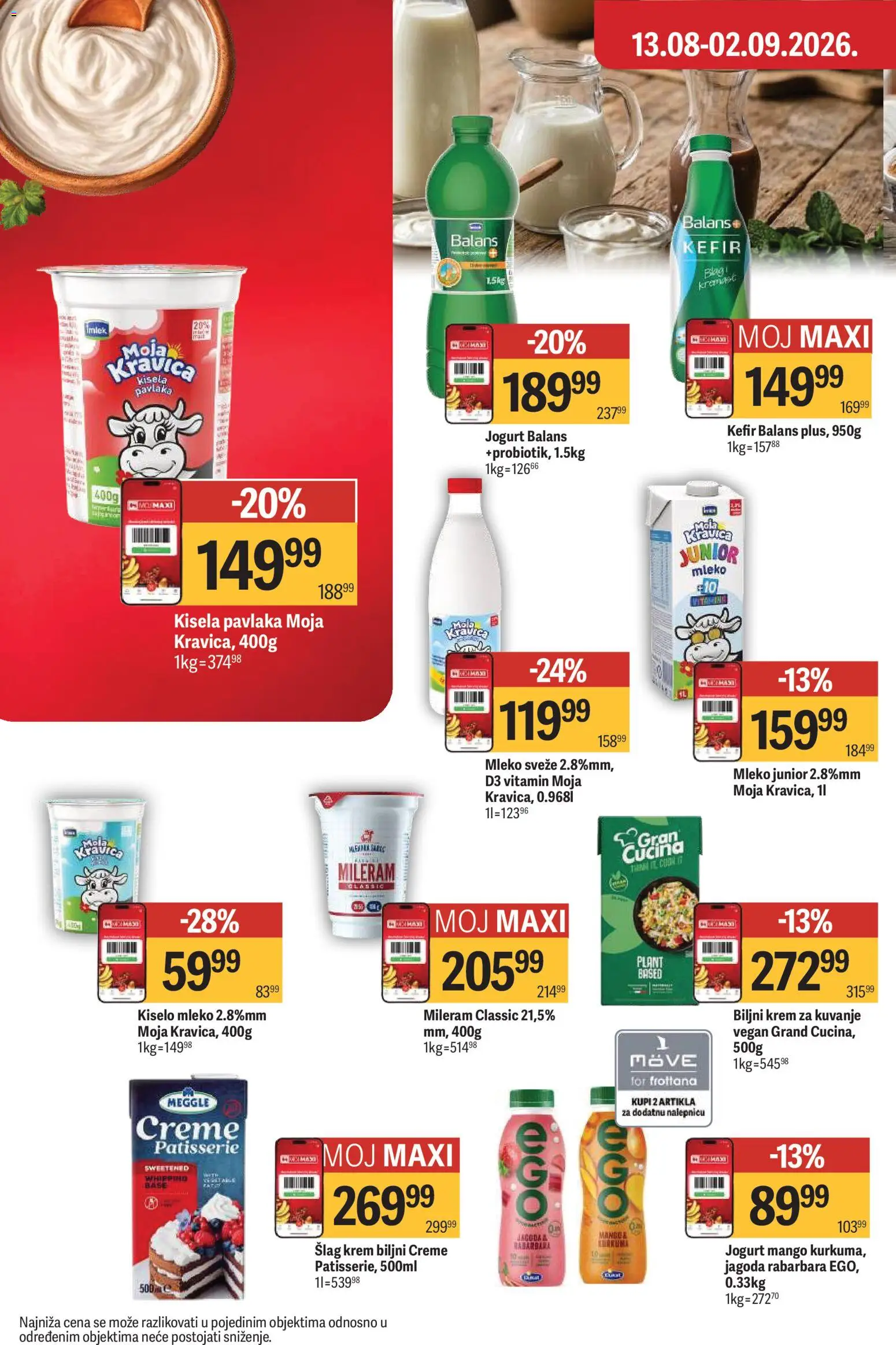Maxi katalog - važi od 13.08.2026 | Strana: 29 | Proizvode: Mleko, Jogurt, Krem, Pavlaka