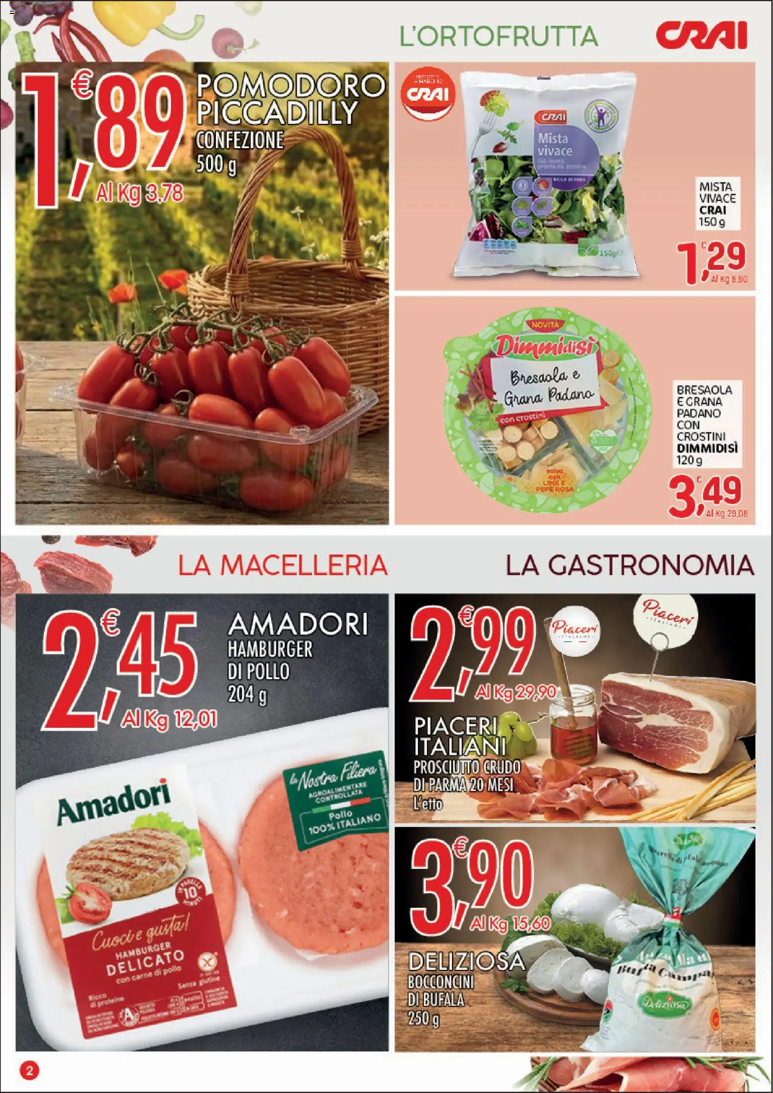 Volantino CRAI del 20/08/2026 | Pagina: 2 | Prodotti: Prosciutto Crudo, Bresaola, Lime, Grana Padano