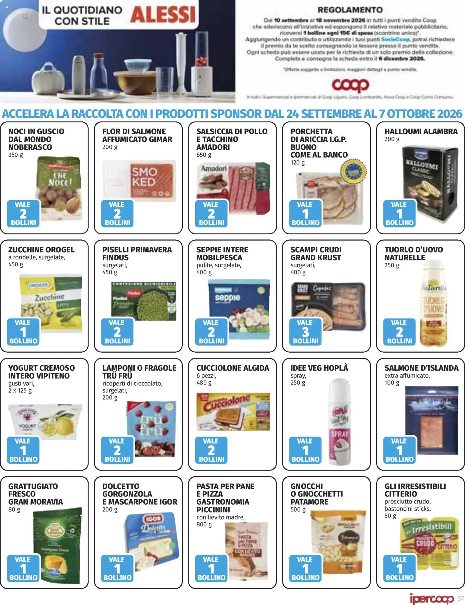 Volantino Ipercoop del 24/09/2026 | Pagina: 37 | Prodotti: Pizza, Tacchino, Prosciutto, Noci