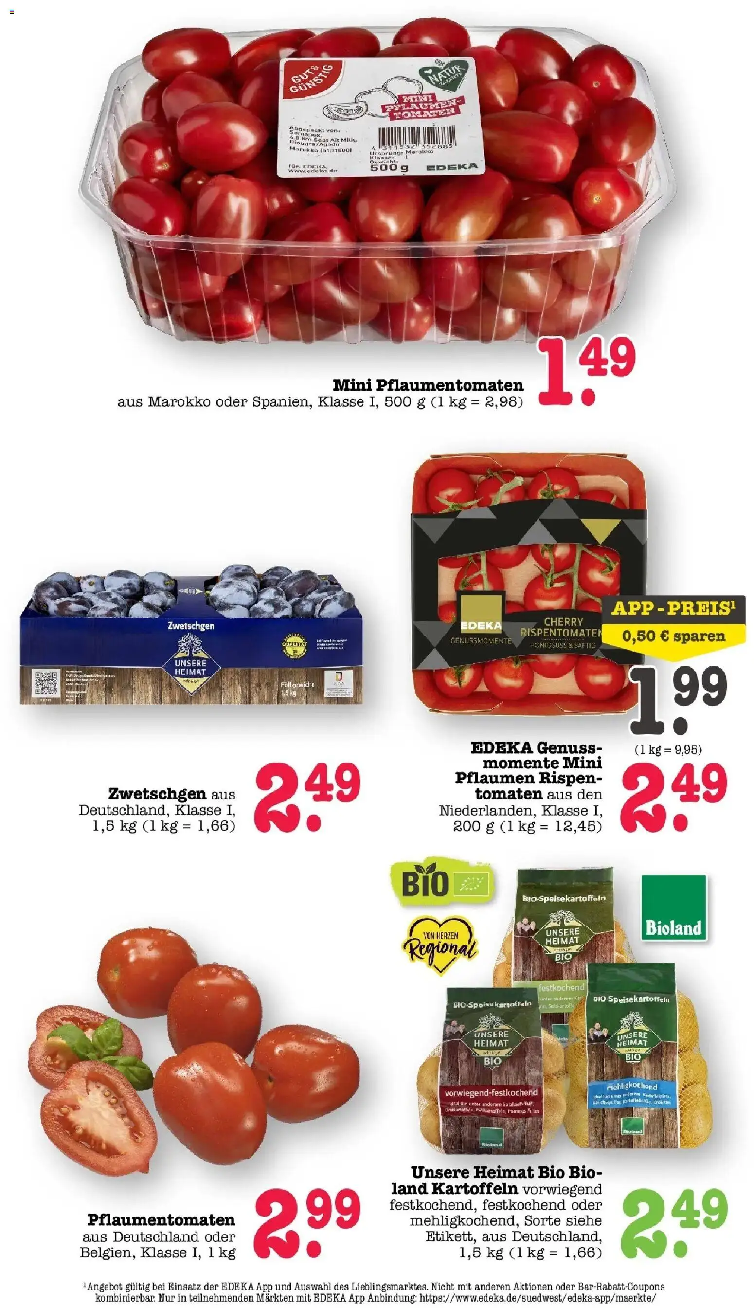 Edeka Prospekt Karlsruhe (ab 17.08.2026) » Angebote Online | Seite: 19 | Produkte: Pflaumen, Pommes, Zwetschgen, Kartoffeln