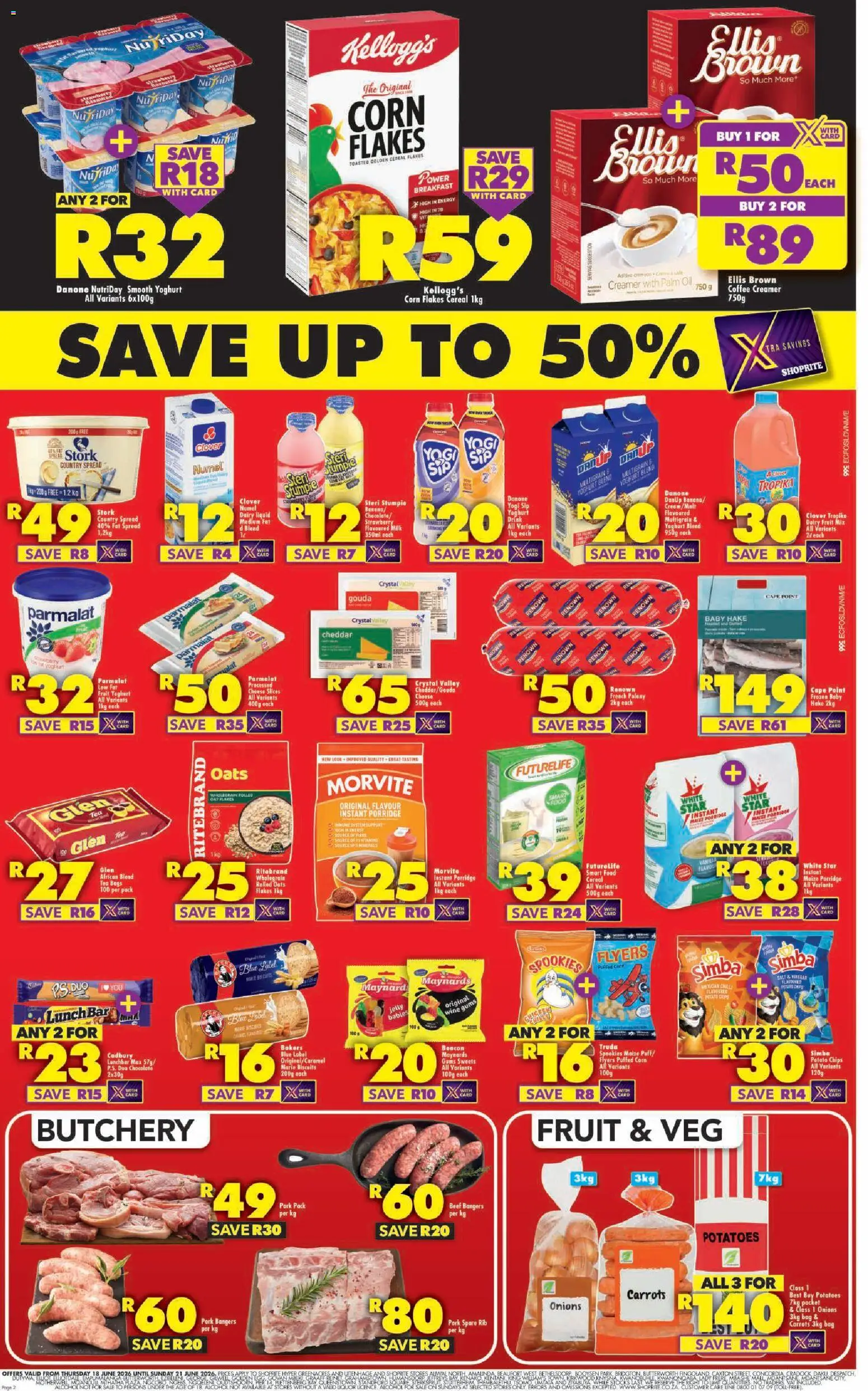 New Shoprite catalogue – valid from 18.06.2026 | Page: 2 | Products: Corn, Pork, Beef, Onions