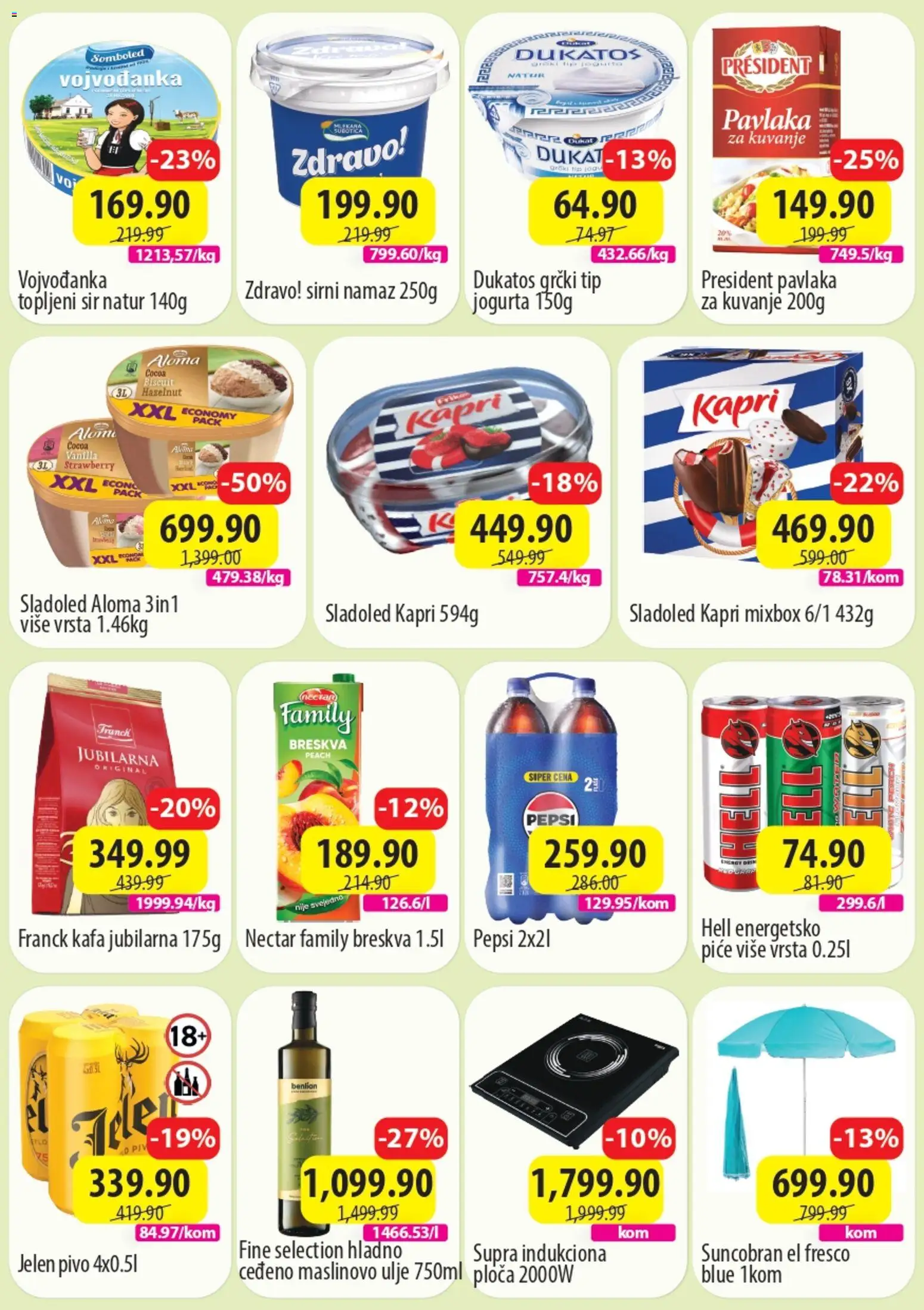 Senta Promet katalog - važi od 01.06.2026 | Strana: 2 | Proizvode: Dukatos, Ulje, Maslinovo ulje, Suncobran