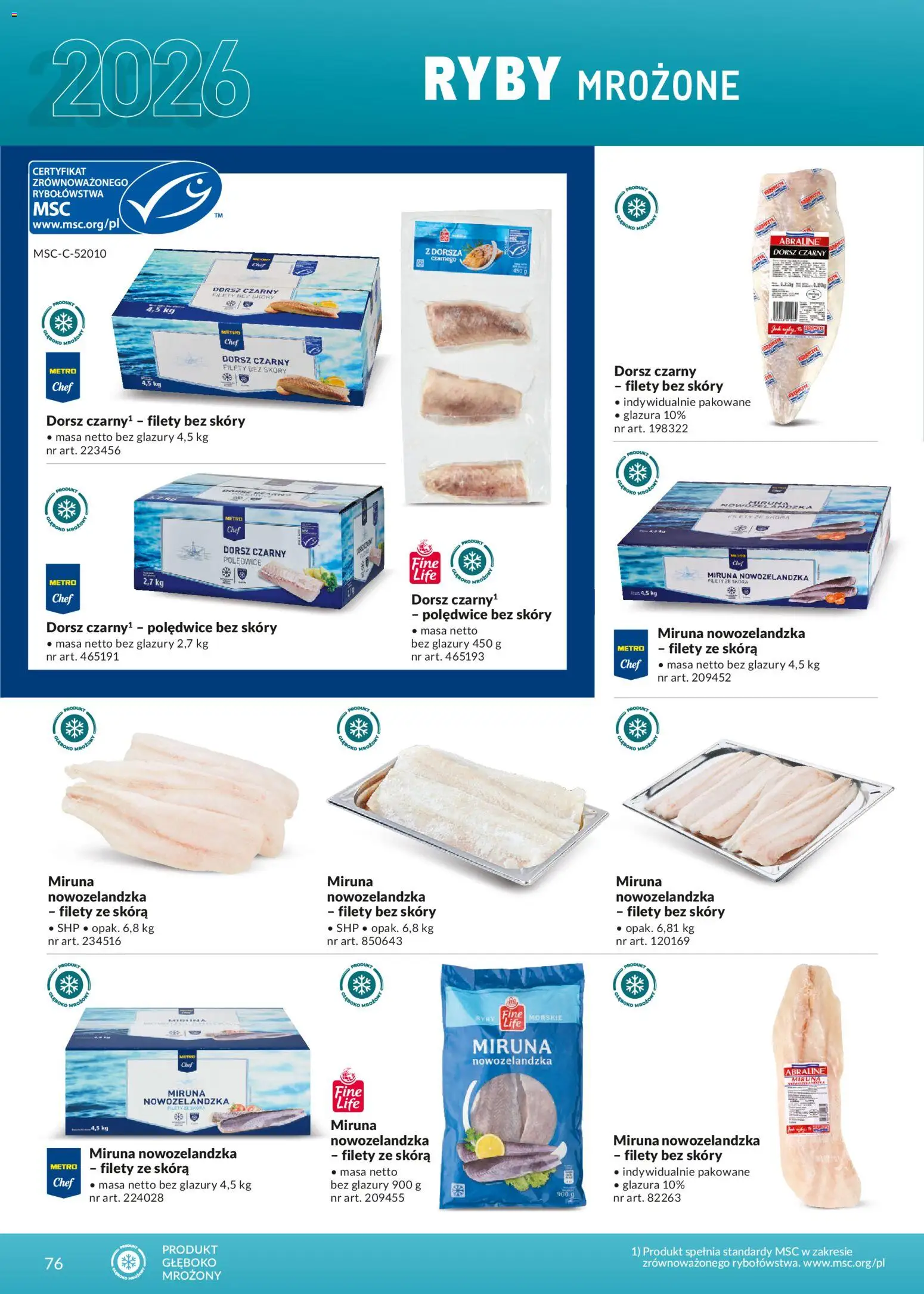 Makro Gazetka - Ultra fresh od 01.03.2026 | Strona: 76 | Produkty: Miruna, Dorsz, Dorsz czarny, Ryby