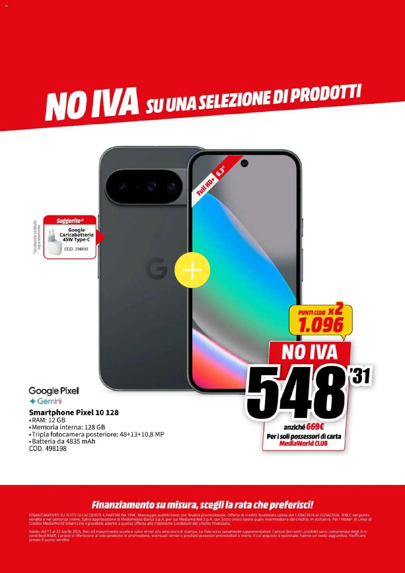 Volantino Media World del 13.04.2026 | Pagina: 11 | Prodotti: Smartphone, Fotocamera, Batteria