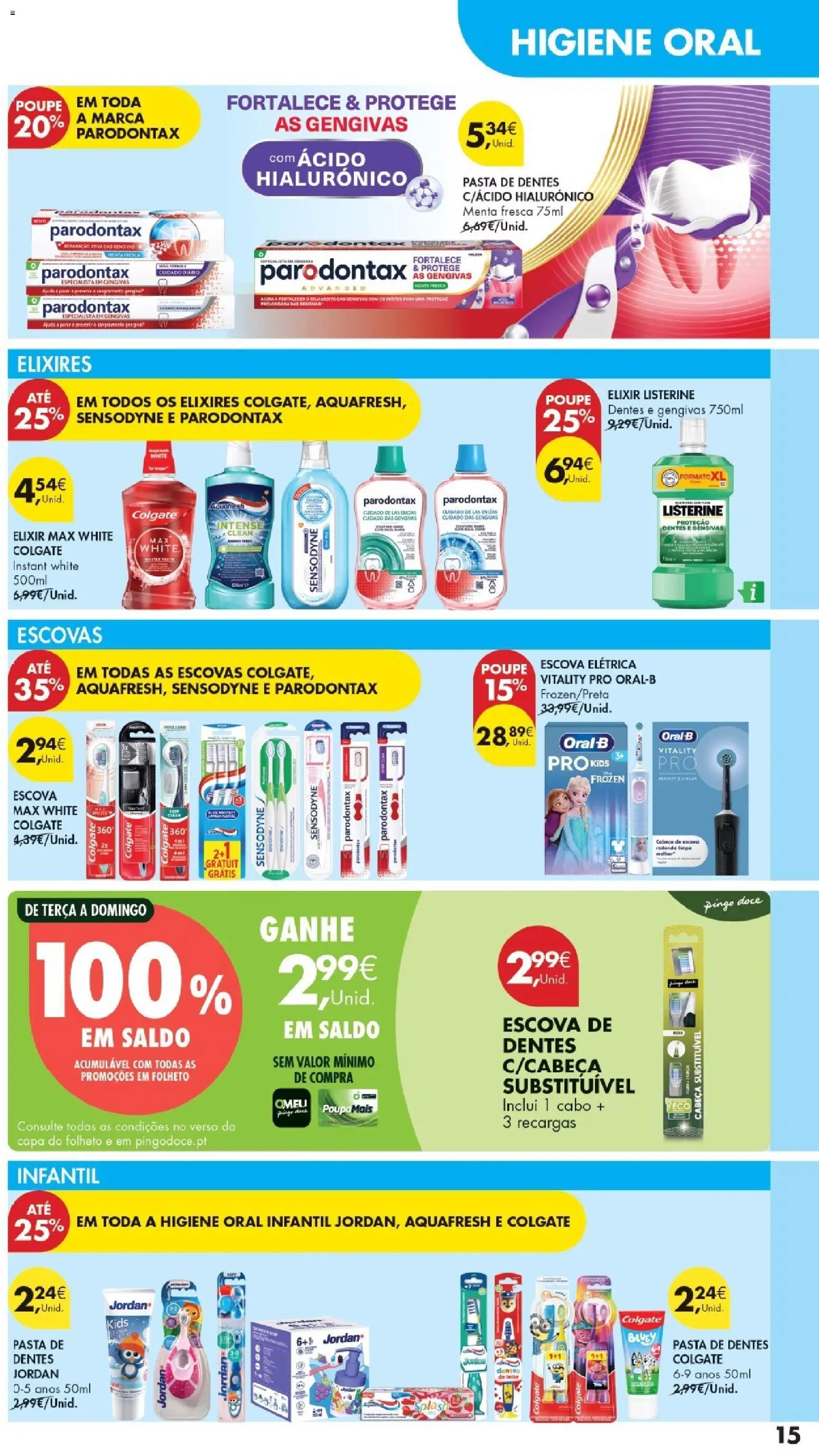Pingo Doce folheto Especial DPH │ válido de 16.06.2026 | Página: 15 | Produtos: Cabo, Pasta de dentes, Escova de dentes, Leite