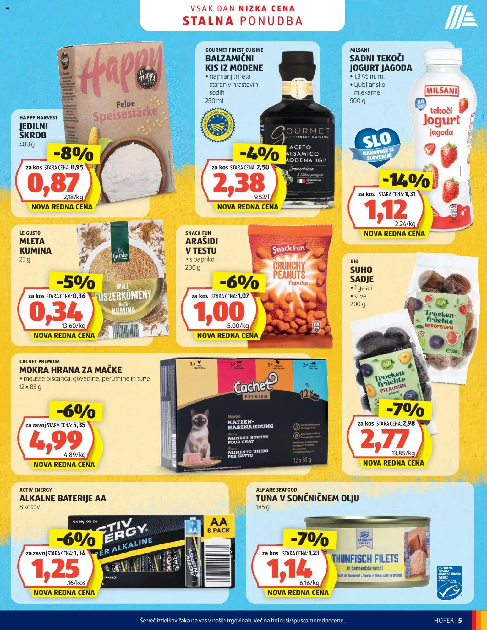 Novi Hofer katalog ponudbe – veljaven od 29.07.2026 | Stran: 5 | Izdelki: Suho sadje, Baterije, Kos, Jogurt