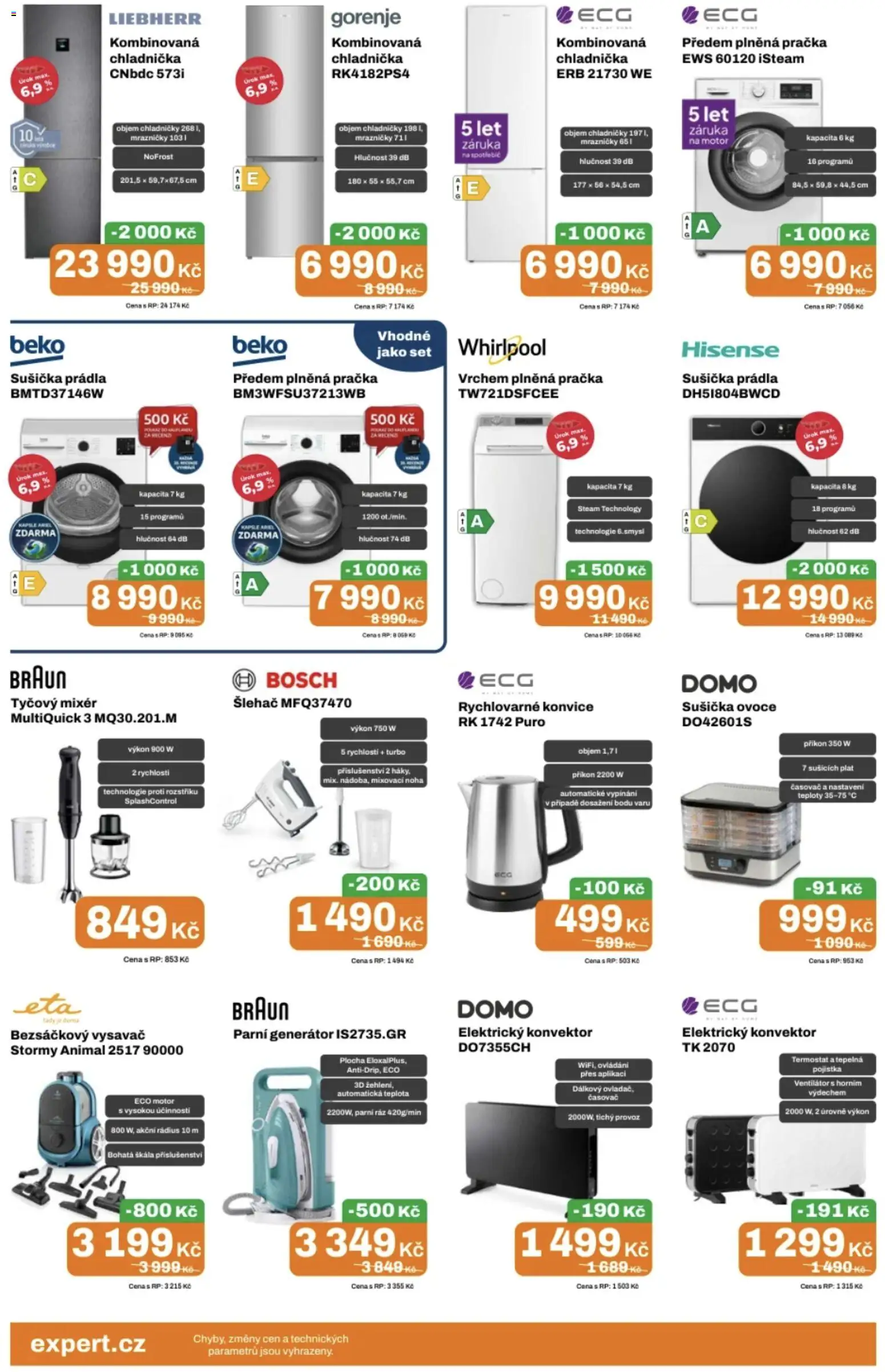Expert elektro leták od 15.10.2026 | Strana: 4 | Produkty: Tyčový mixér, Pračka, Konvice, Časovač