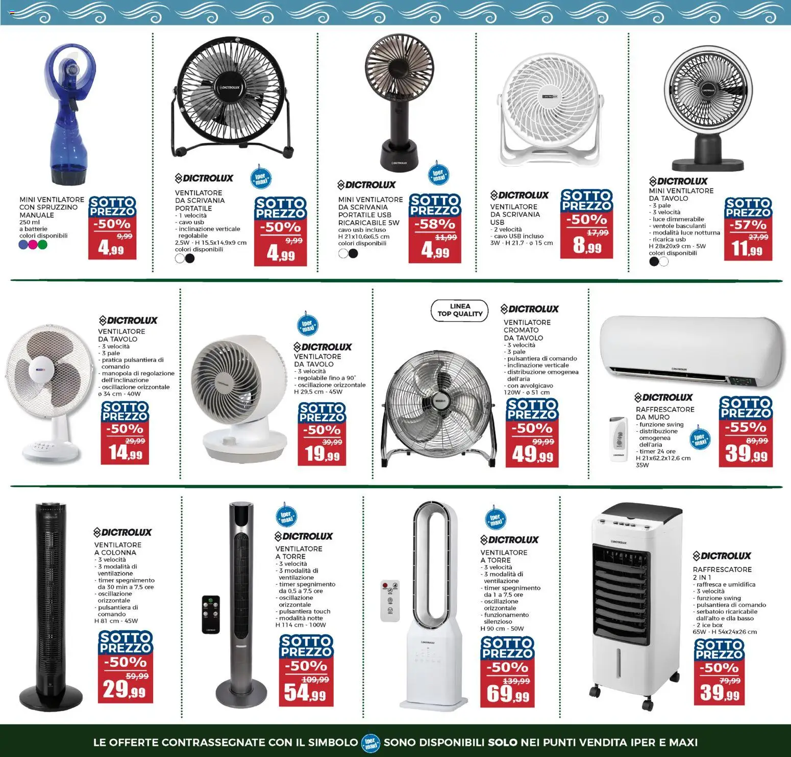 Volantino Happy Casa del 03.06.2026 | Pagina: 24 | Prodotti: Ventilatore, Cavo, USB, Scrivania