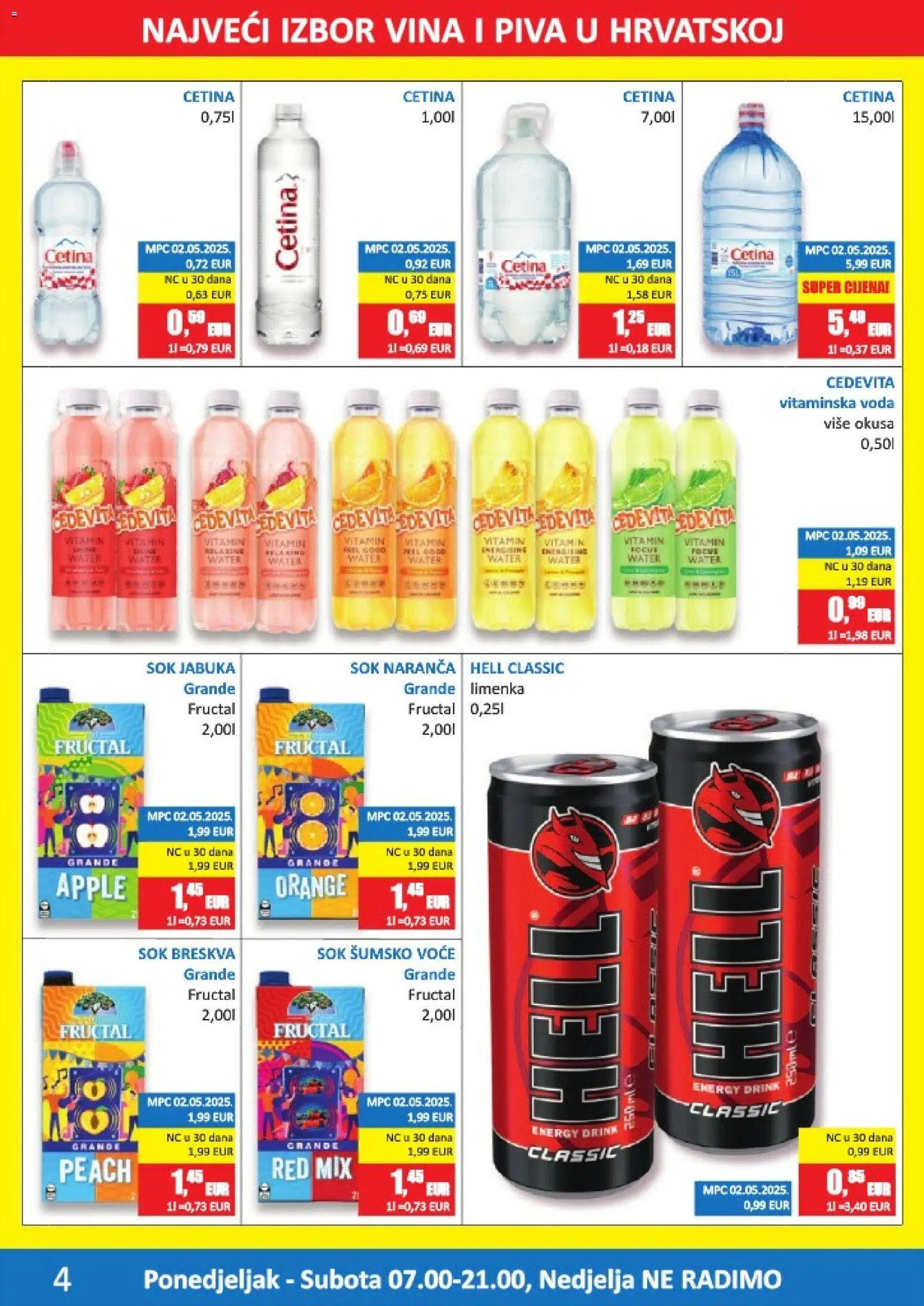 Vrutak katalog | vrijedi od 11.05.2026 | Stranica: 4 | Proizvodi: Šumsko voće, Hell, Sok, Cedevita