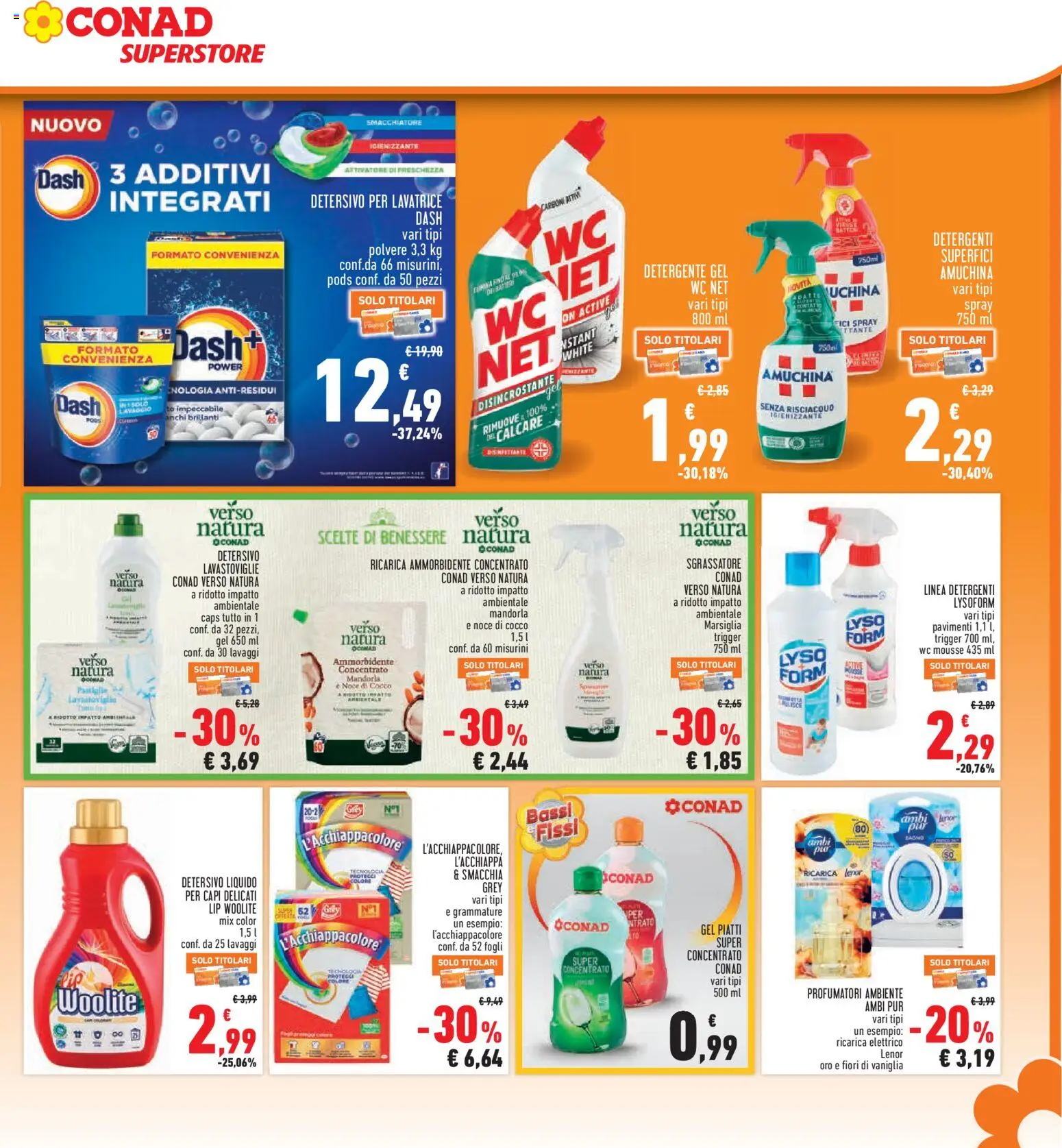 Volantino Conad del 27/08/2026 | Pagina: 25 | Prodotti: Ammorbidente, Lavasciuga, Piatti, Mandorla