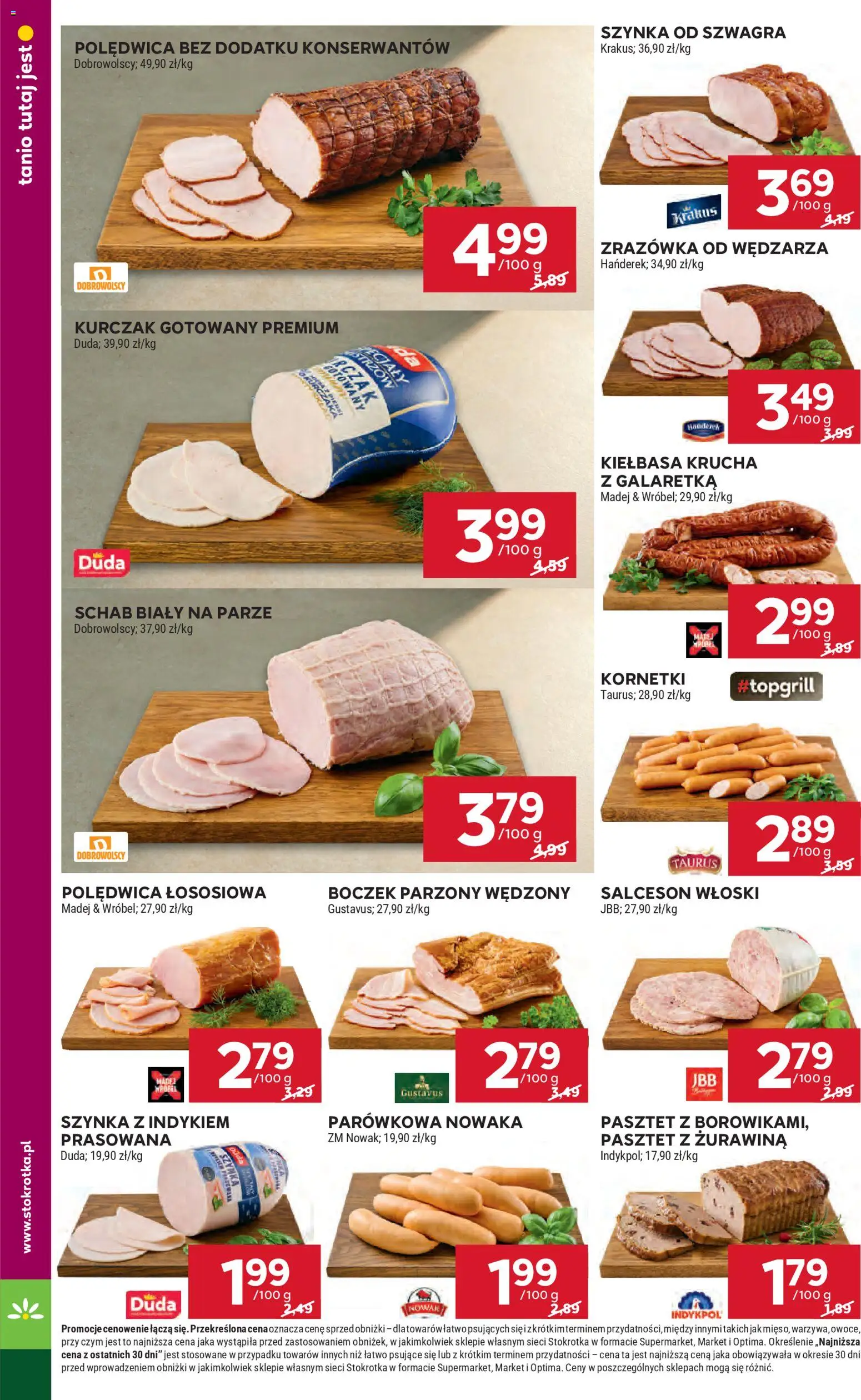Stokrotka gazetka od 23.04.2026 | Strona: 20 | Produkty: Kiełbasa, Kurczak, Galaretka, Boczek