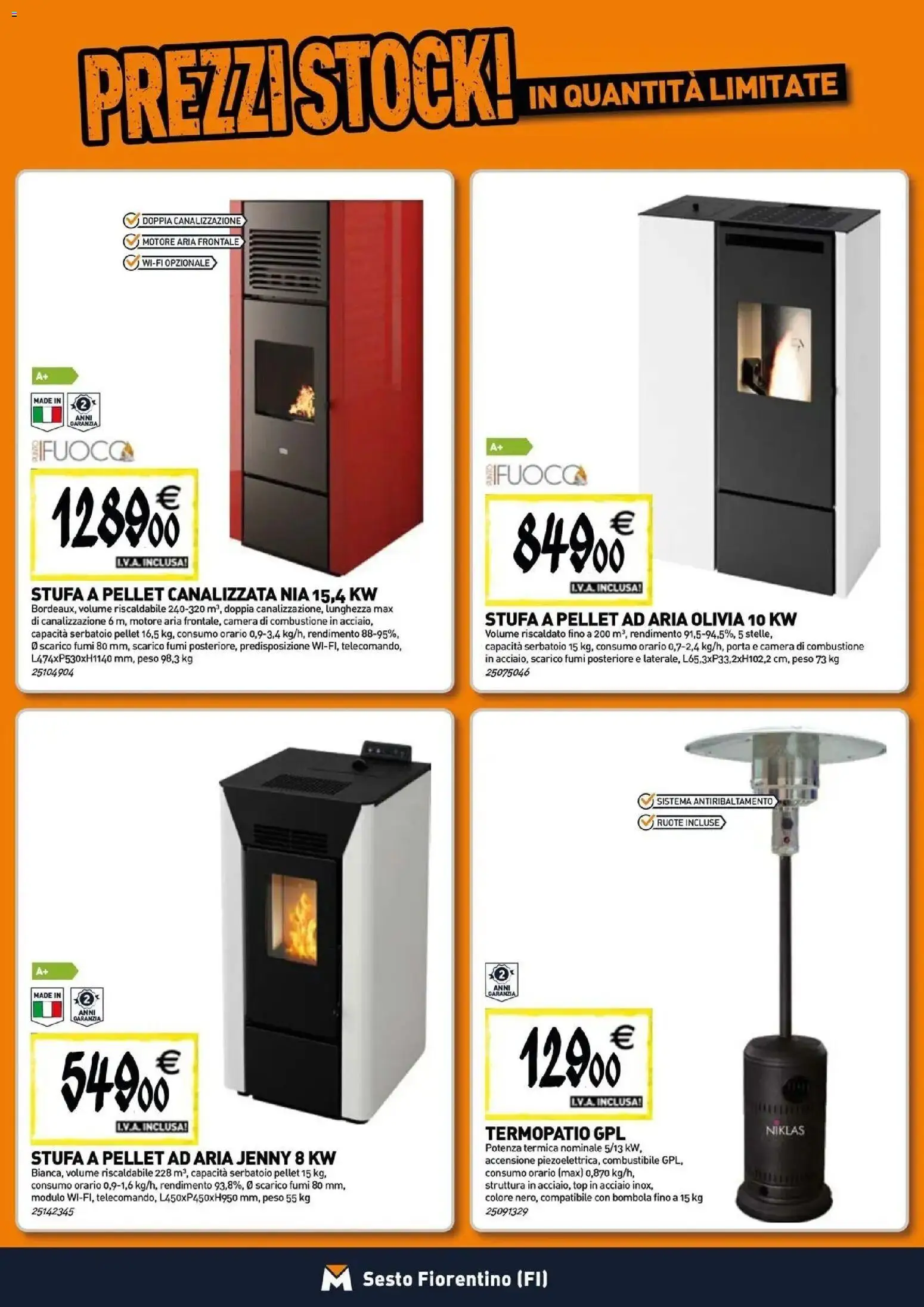 Volantino TECNOMAT del 29/10/2026 | Pagina: 9 | Prodotti: Porta, Stufa a pellet, Stufa, Top