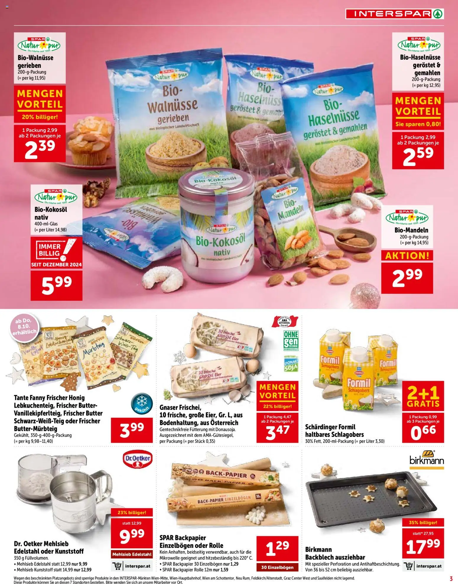 Interspar Sonderfolder Backen gültig ab 01.10.2026 | Seite: 3 | Produkte: Mikrowelle, Haselnüsse, Butter, Geröstet