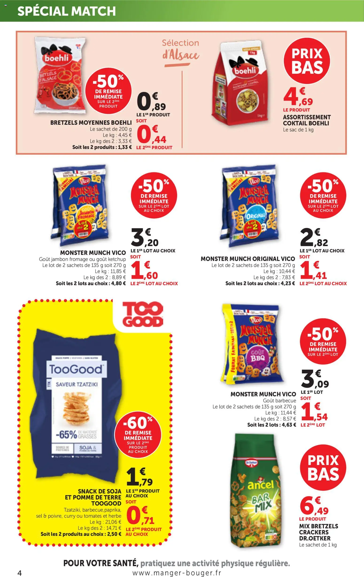 {H1} | Page: 4 | Produits: Barbecue, Jambon, Tomates, Bretzels