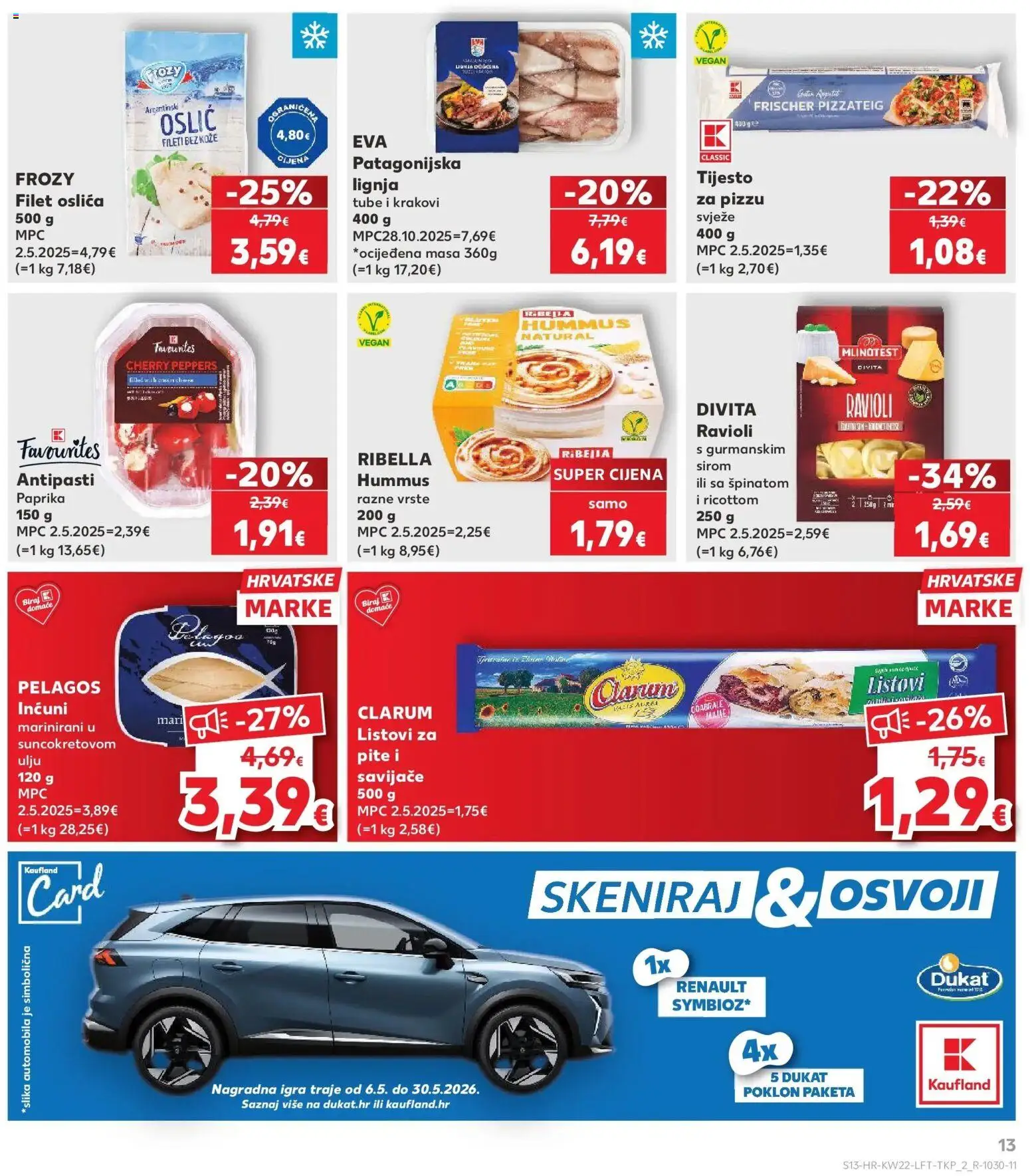 Kaufland katalog | vrijedi od 26.05.2026 | Stranica: 13 | Proizvodi: Listovi za pite, Paprika, Tijesto za pizzu, Ravioli