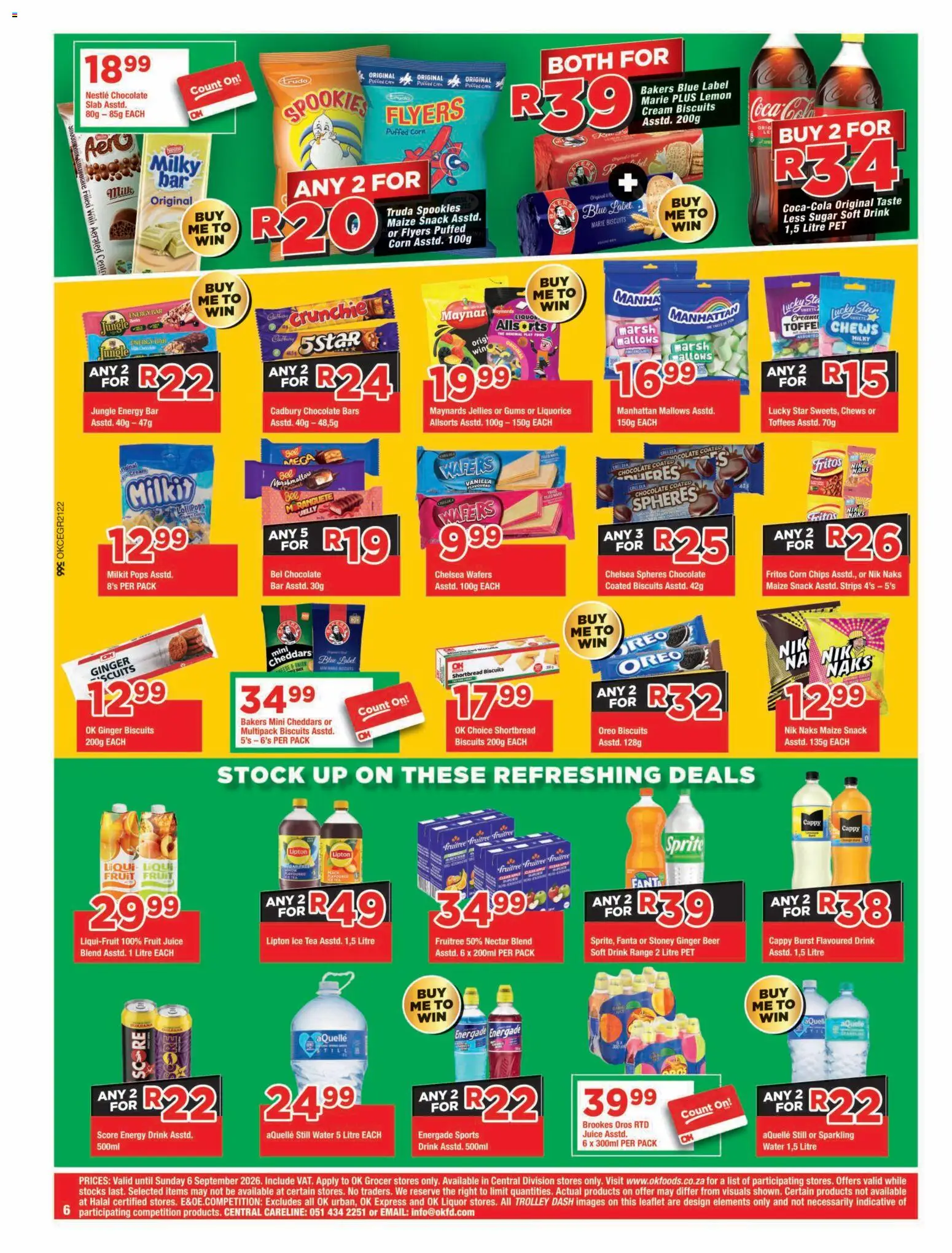 New OK Foods catalogue – valid from 25/08/2026 | Page: 6 | Products: Beer, Tea, Chips, Lemon