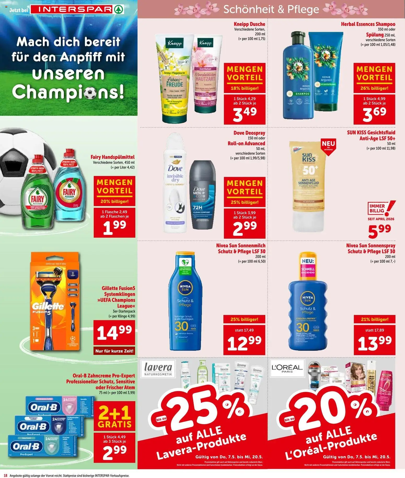 Interspar Flugblatt - Steiermark gültig ab 07.05.2026 | Seite: 18 | Produkte: Dusche, Shampoo, Spülung