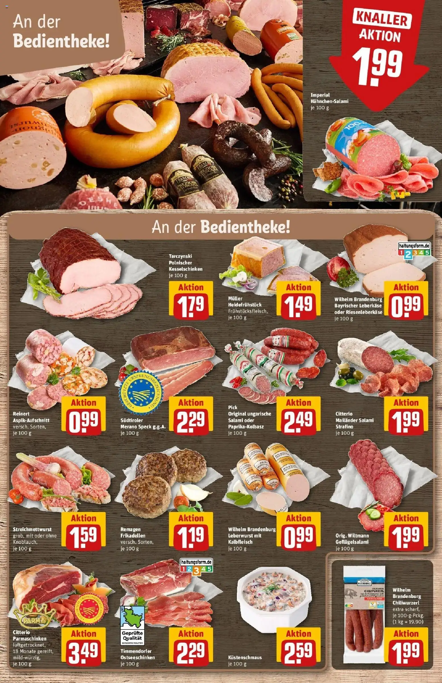 REWE Prospekt ab 14.09.2026 zum Blättern » Angebote | Seite: 8 | Produkte: Salami, Leberkase
