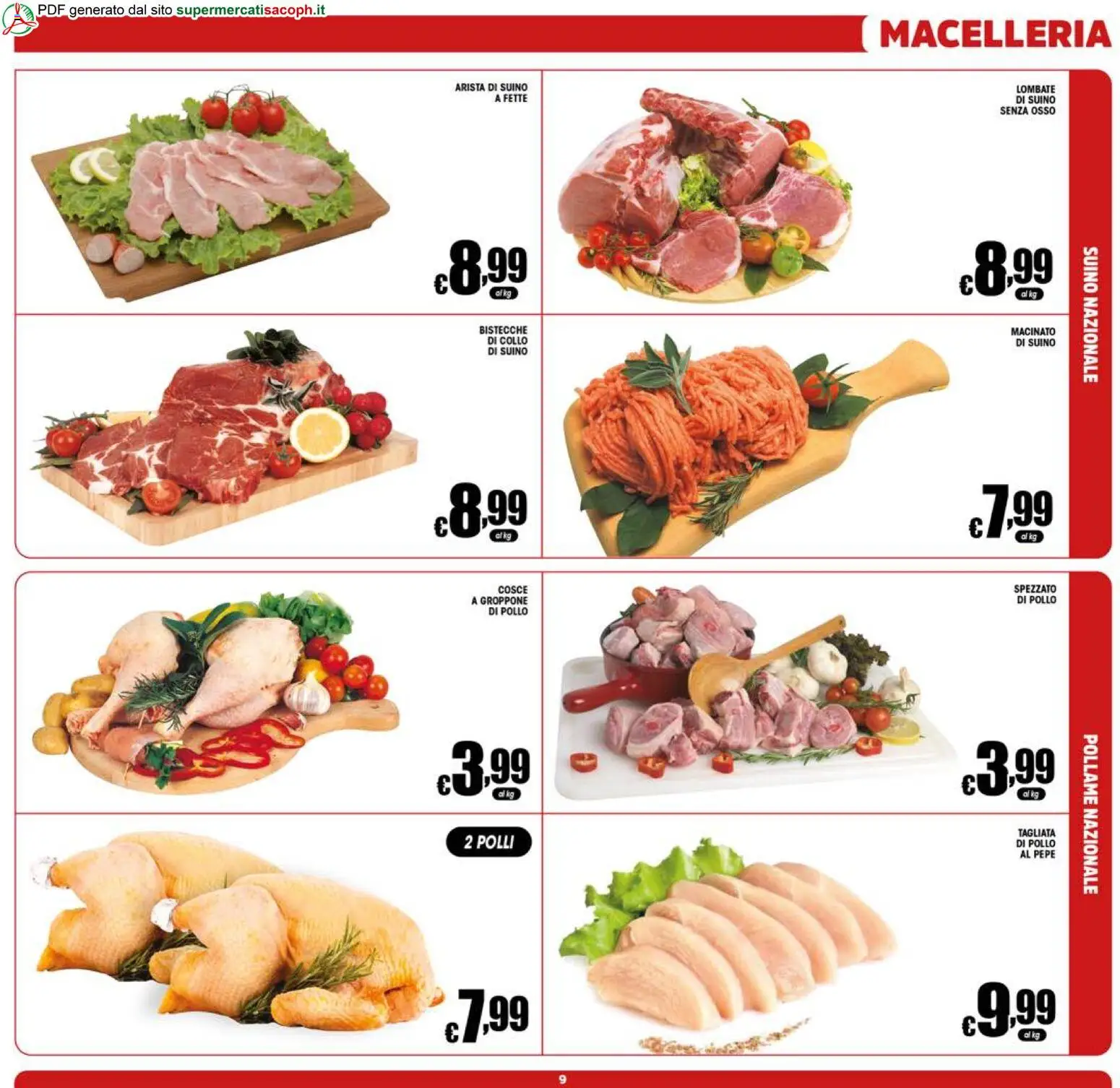 Volantino Sacoph del 23/09/2026 | Pagina: 9 | Prodotti: Pollame, Pollo, Collo, Macinato