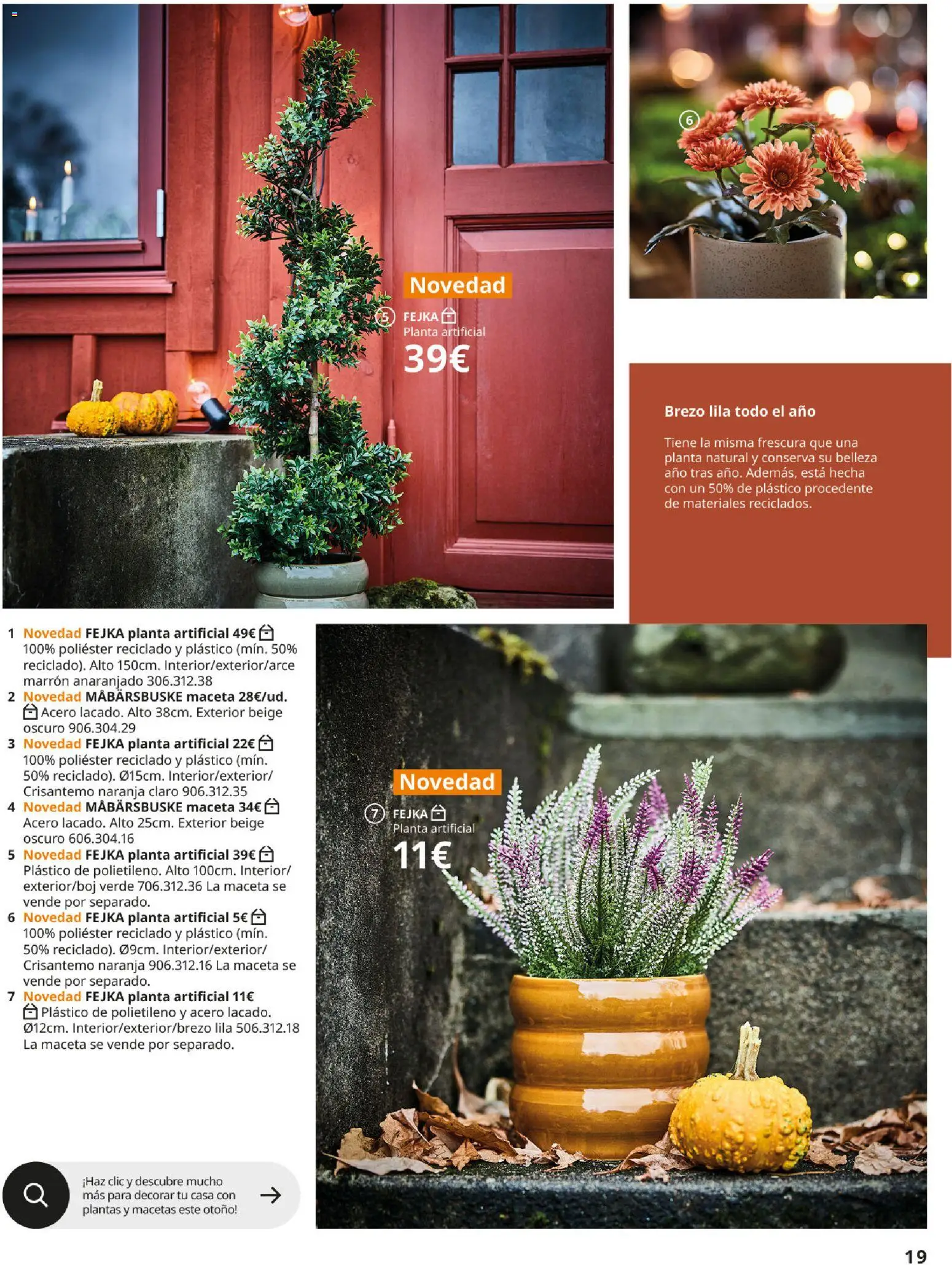 IKEA - Brochure colecciones │ válido desde el 25/08/2026 | Página: 19 | Productos: Macetas, Brezo, Planta artificial, Maceta