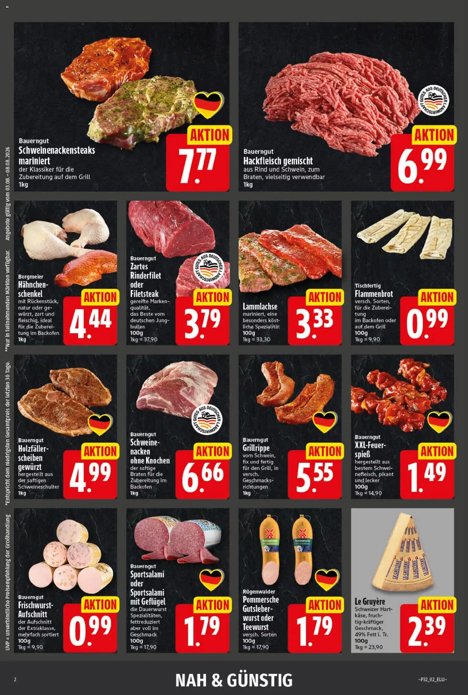 Elli Markt Prospekt Bad – gültig ab 03.08.2026 | Seite: 2 | Produkte: Spiel, Rinderfilet, Bauerngut, Backofen
