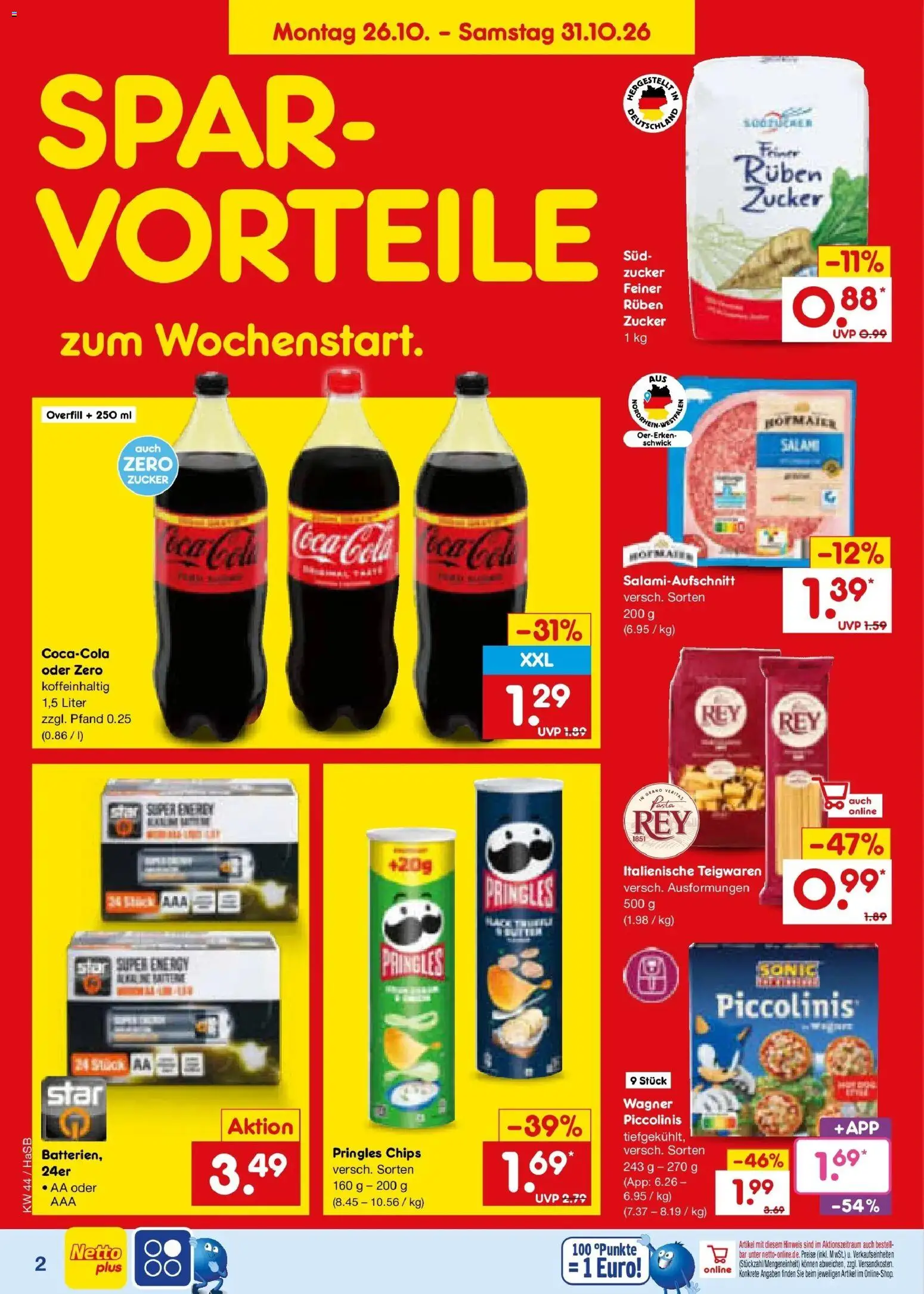 Netto Marken-Discount Prospekt Unna – gültig ab 26.10.2026 | Seite: 2 | Produkte: Coca cola, Energy, Zucker, Pringles