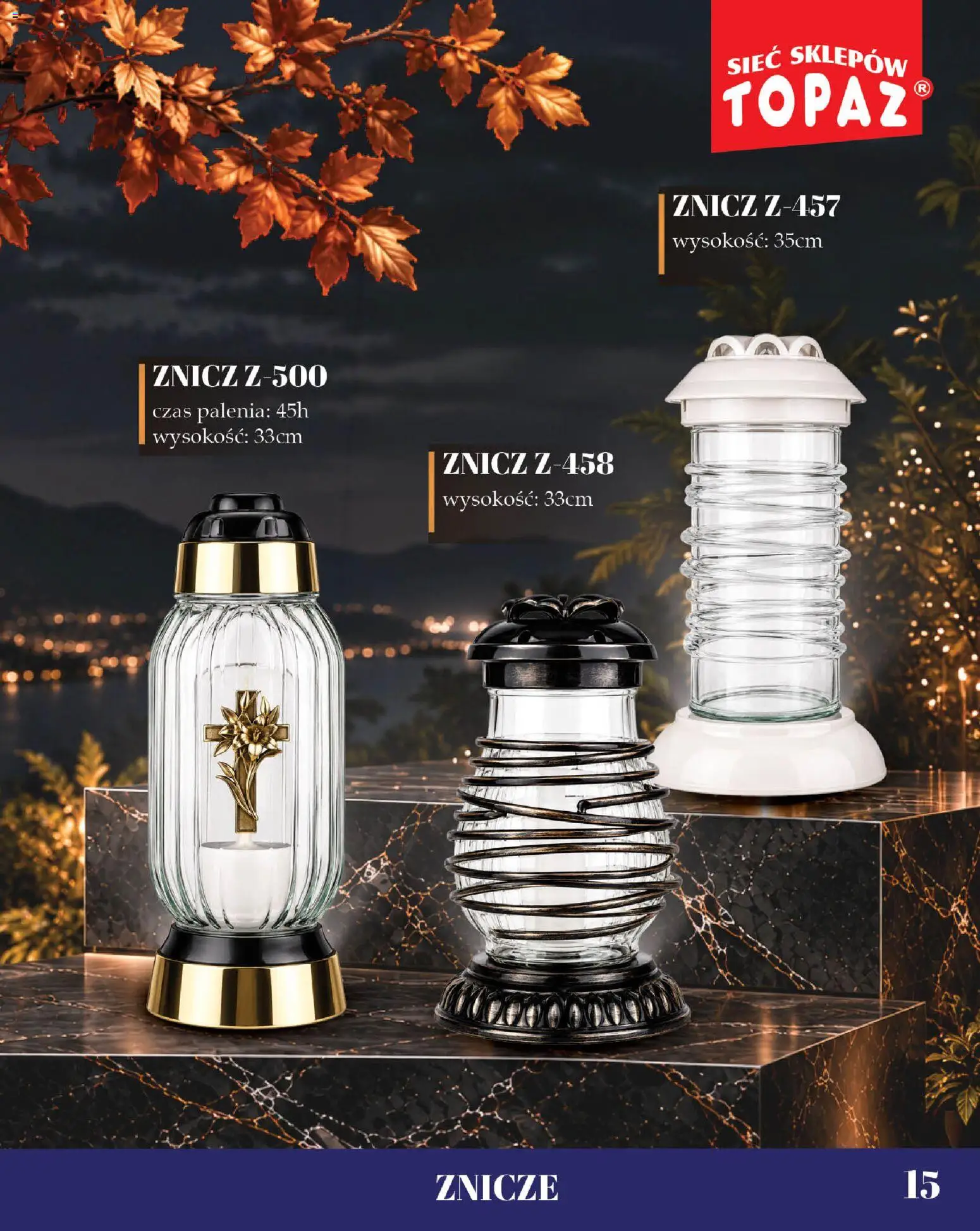 Topaz gazetka - Znicze od 09.10.2026 | Strona: 15 | Produkty: Znicze