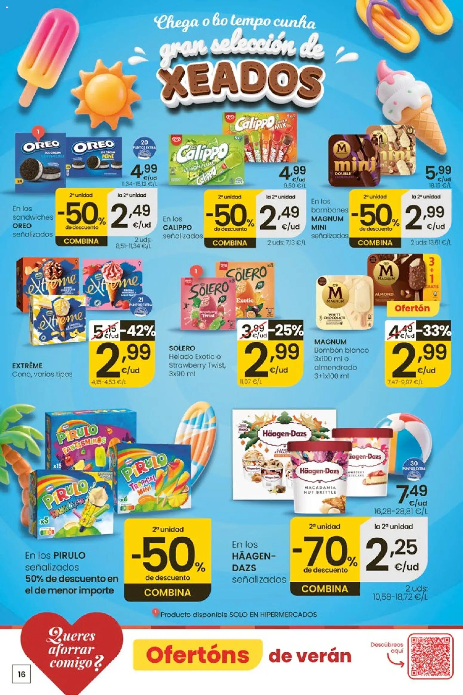 Eroski Ofertóns de verán │ válido desde el 28.05.2026 | Página: 16 | Productos: Helado