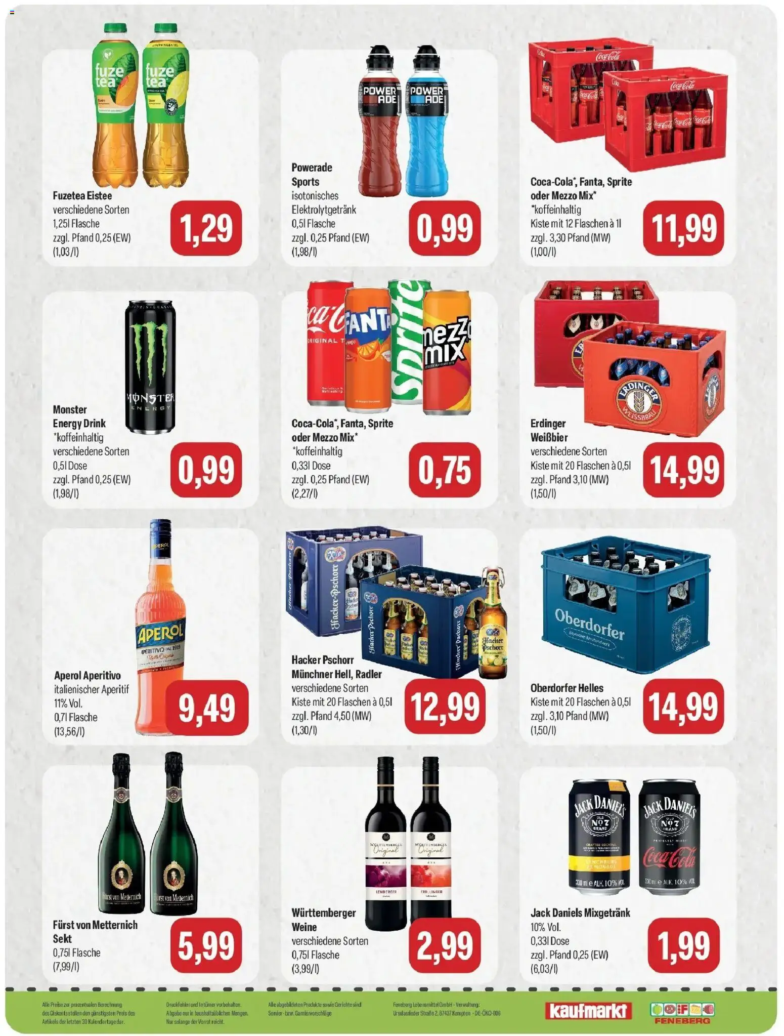 Feneberg Aktuelle Angebote (ab 25.10.2026) zum Blättern | Seite: 16 | Produkte: Furst von metternich, Weißbier, Jack Daniel's, Aperol