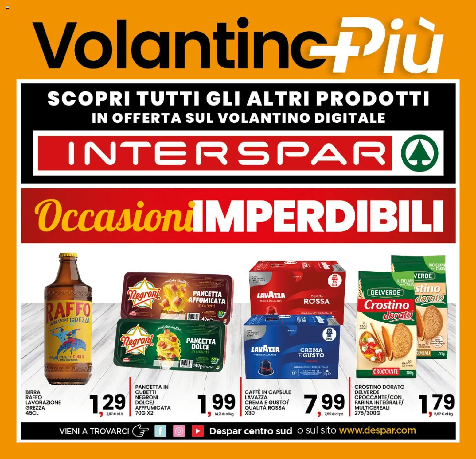Volantino Interspar del 22/10/2026 | Pagina: 21 | Prodotti: Cioccolato, Cereali, Farina, Lavazza
