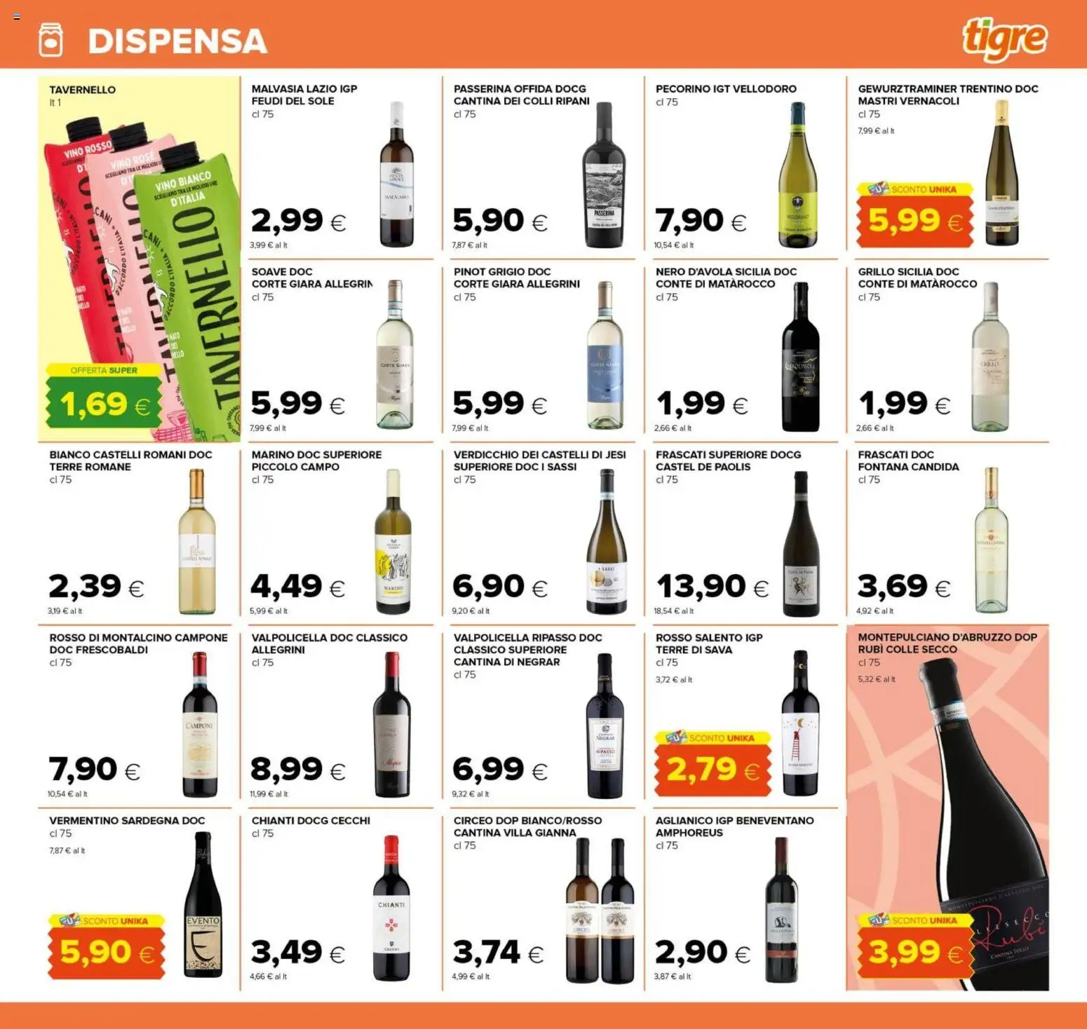 Volantino Tigre del 21.05.2026 | Pagina: 17 | Prodotti: Vino, Pecorino, Vino rosso, Vino bianco