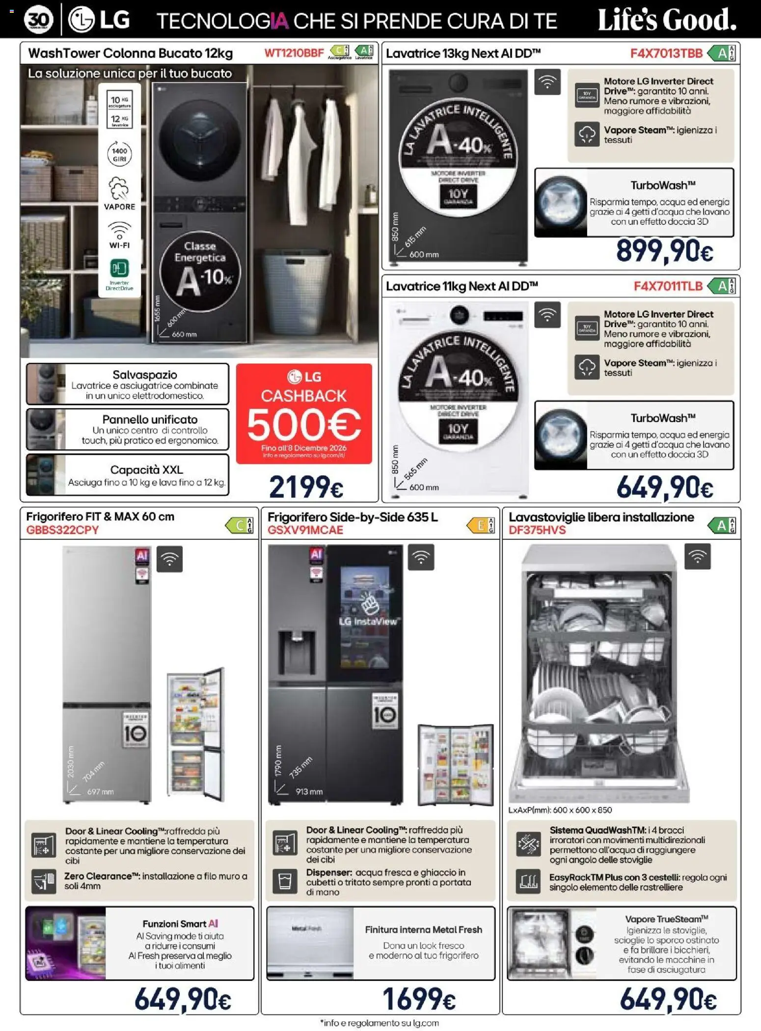 Volantino Unieuro del 12/10/2026 | Pagina: 35 | Prodotti: Tè, Lavatrice, Frigorifero, Ghiaccio