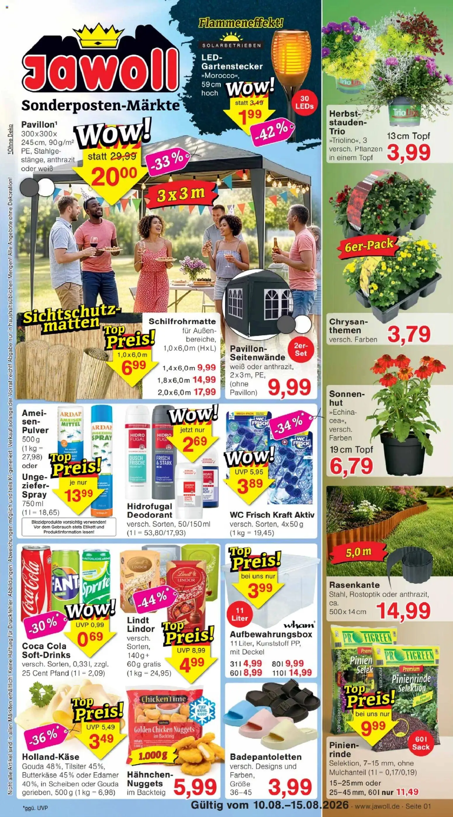 Jawoll Prospekt – gültig ab 10.08.2026 | Seite: 1 | Produkte: Hahnchen, Coca cola, Edamer, Deodorant